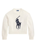RALPH LAUREN WOMEN Big Pony Cotton Crewneck Jumper White