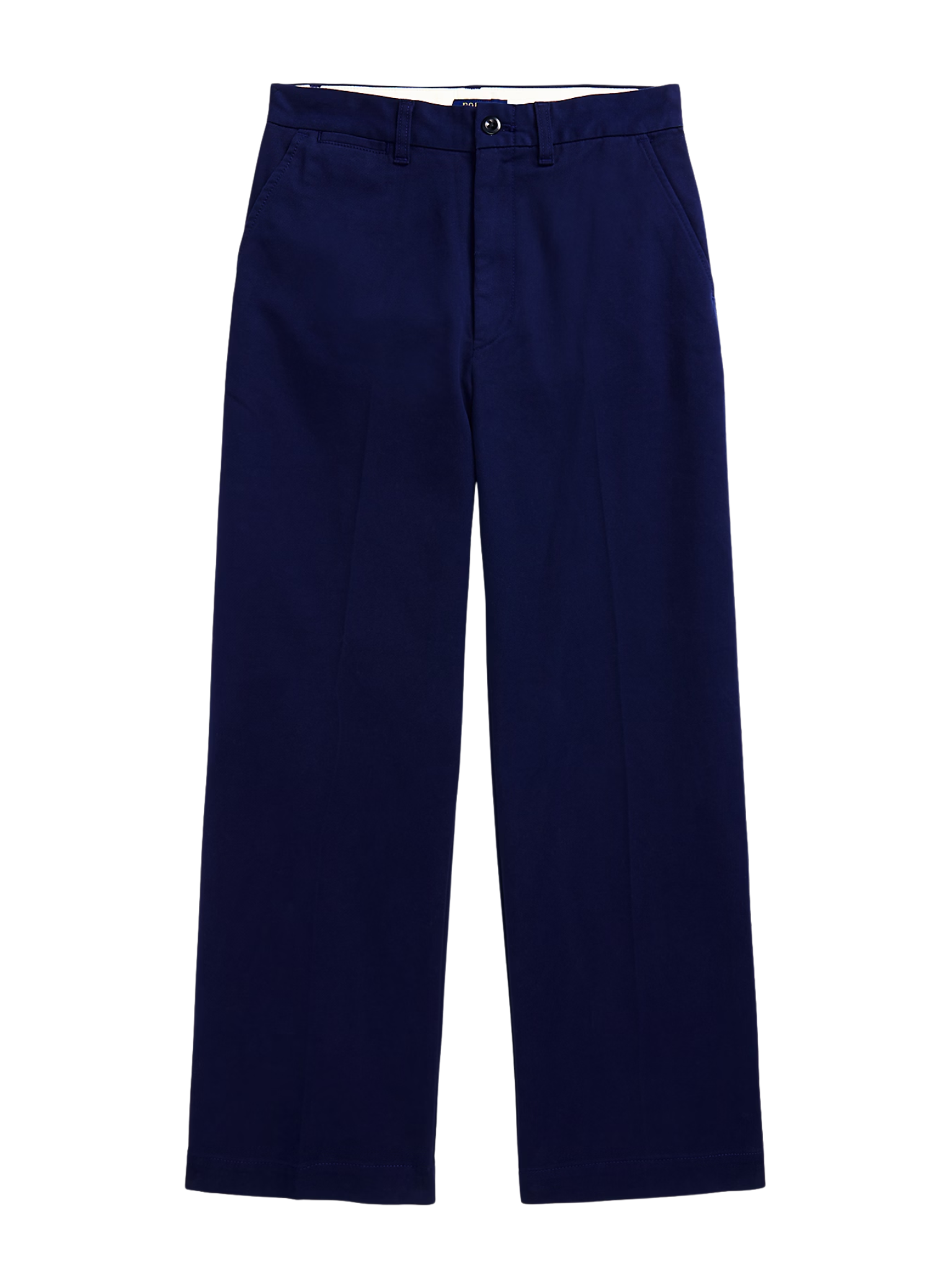RALPH LAUREN WOMEN Chino Wide-Leg Trousers Newport Navy