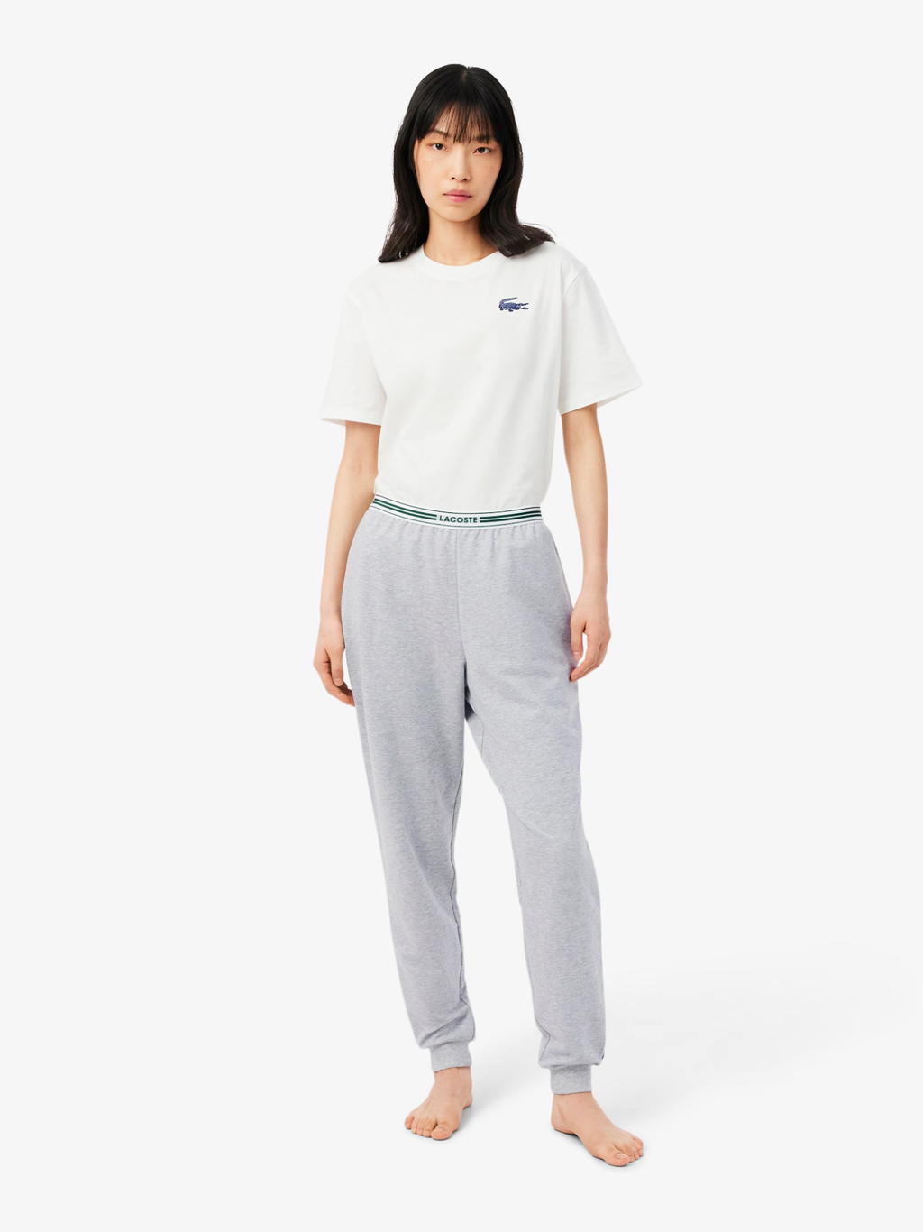 LACOSTE WOMEN Cotton Loungewear Joggers Grey