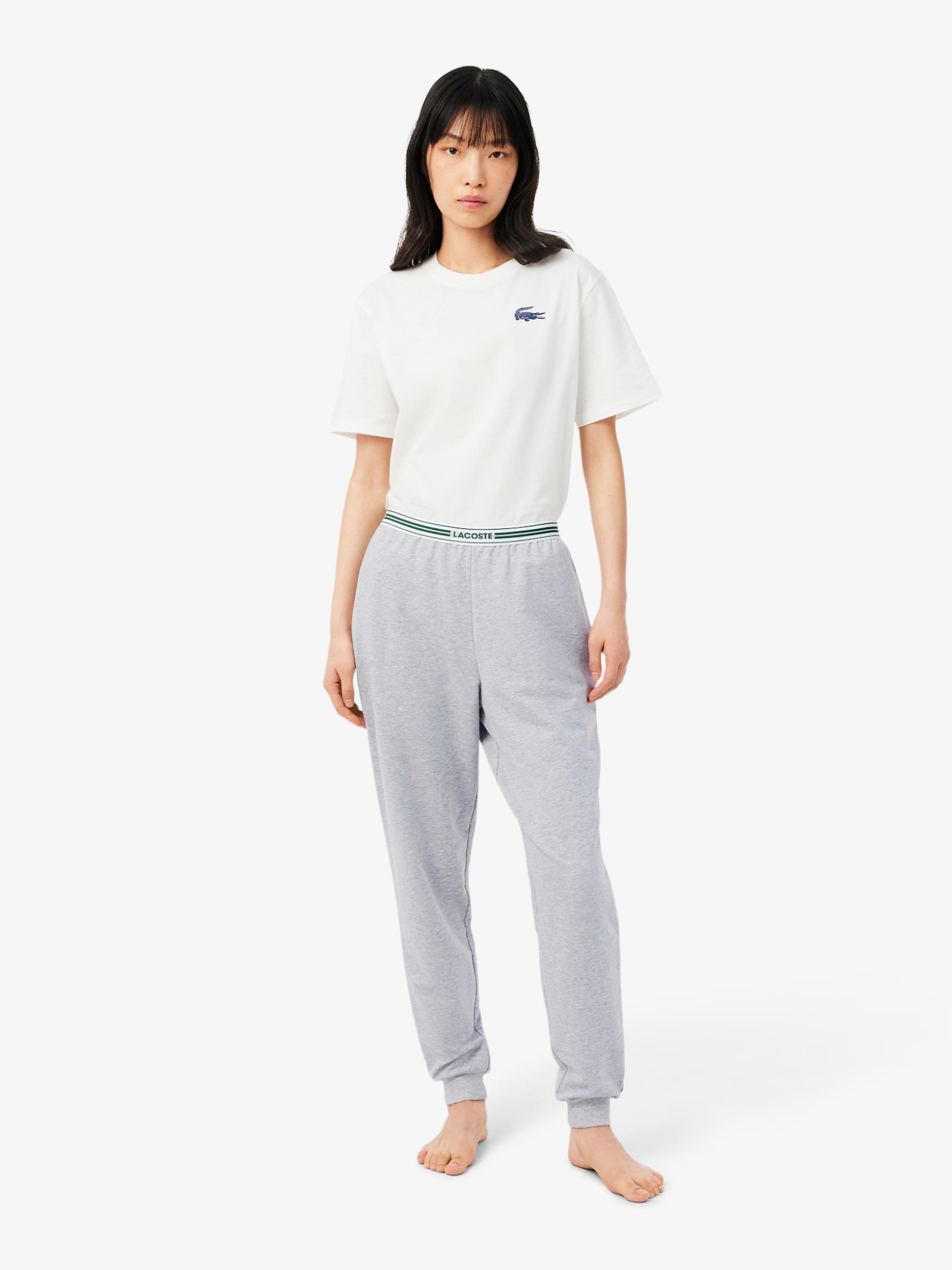 LACOSTE WOMEN Cotton Loungewear Joggers Grey