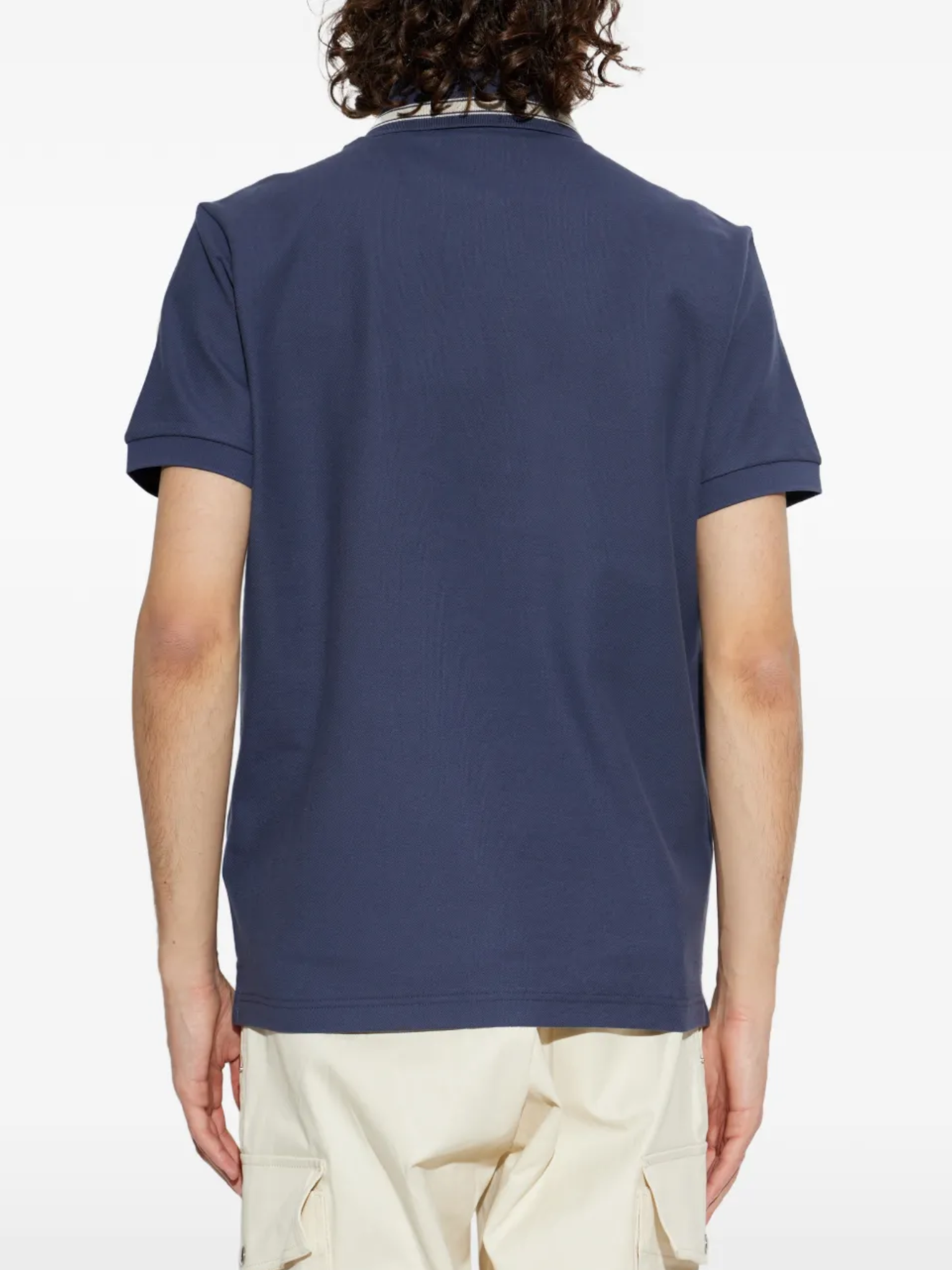 MONCLER Collar-trim Polo Shirt Navy
