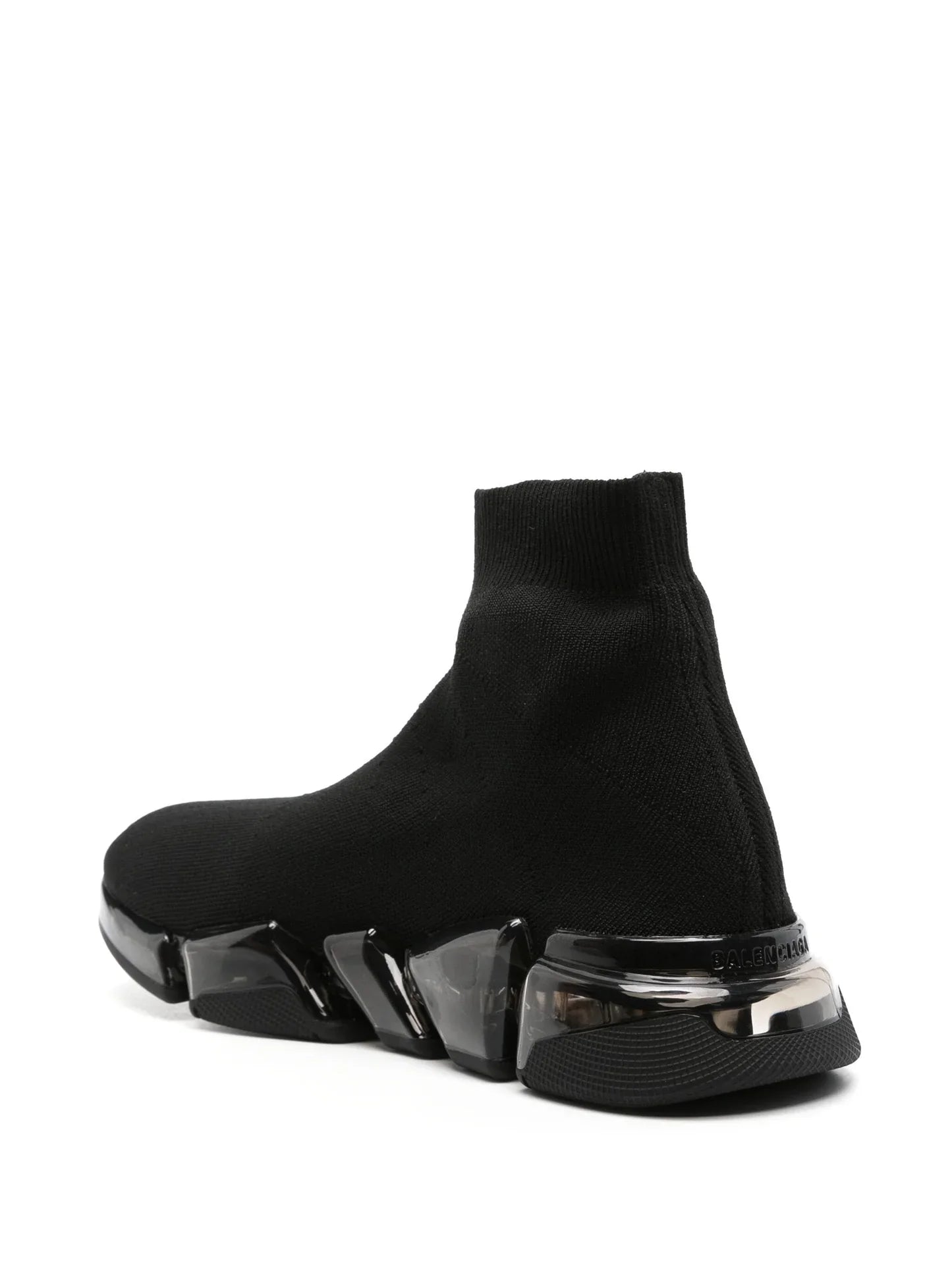 BALENCIAGA Speed 2.0 Full Clear Sole Recycled Knit Trainers Black