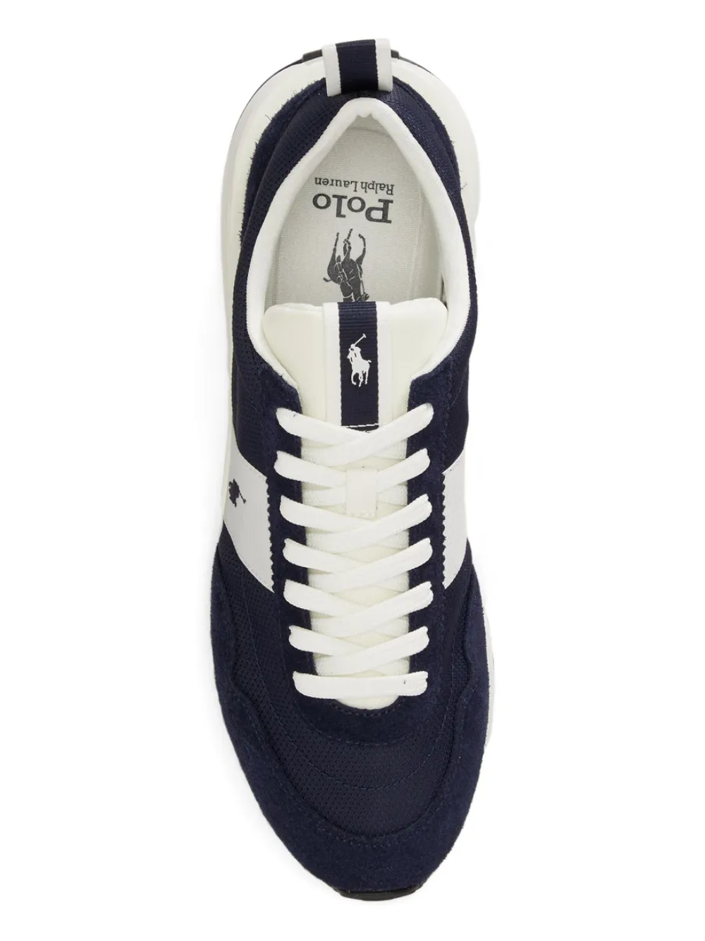 RALPH LAUREN Train 89 Suede & Oxford Sneakers Navy/Deckwash White