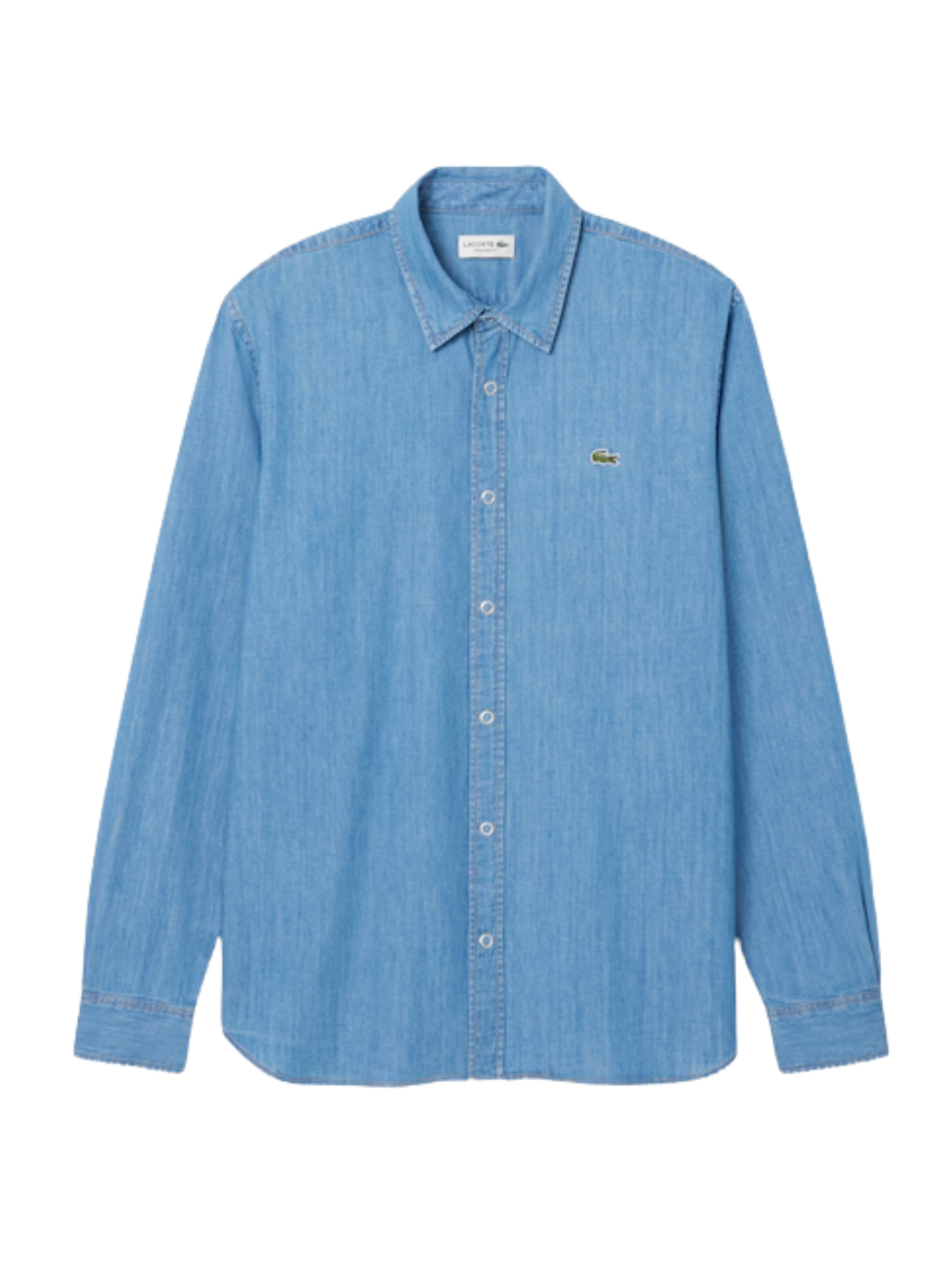 LACOSTE Regular Fit Lightweight Denim Shirt Blue