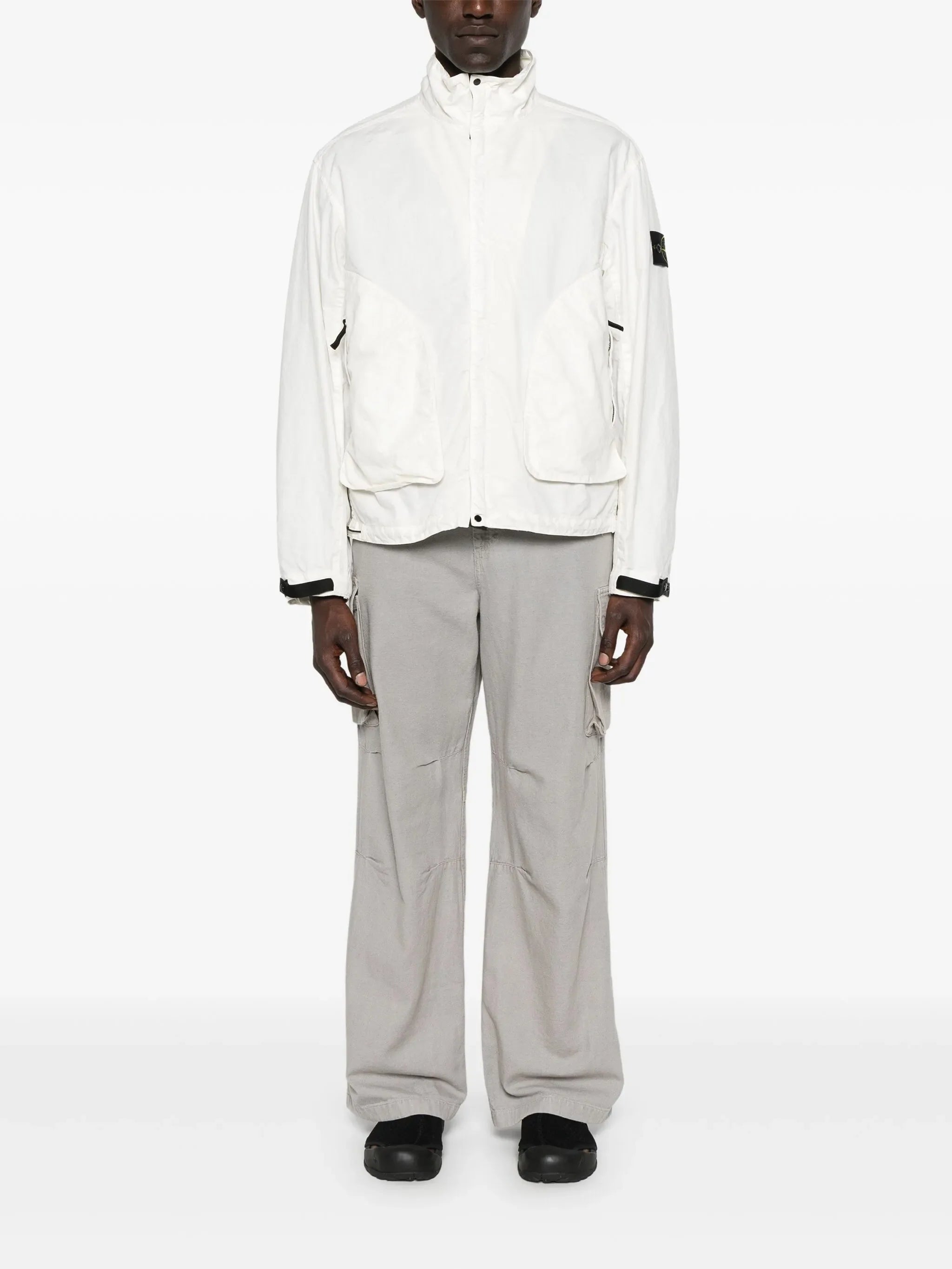 STONE ISLAND Nylon Windbreaker Jacket White