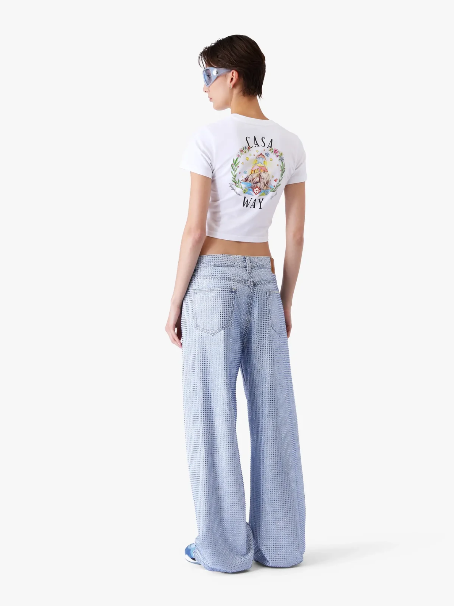 CASABLANCA WOMEN Casa Way Baby Short Sleeve T‑Shirt White