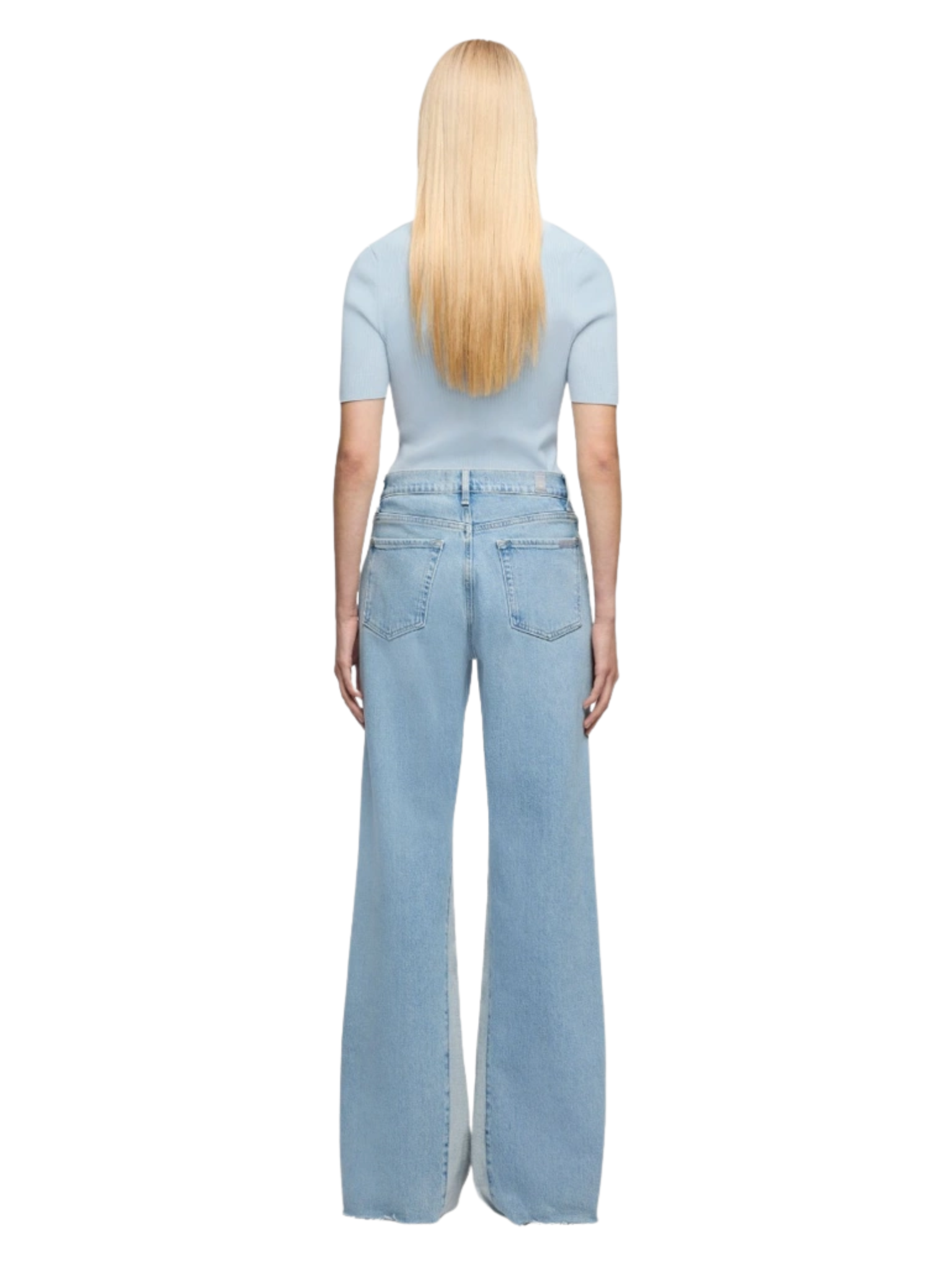 7 FOR ALL MANKIND WOMEN Panelled Lotta Jeans Light Blue