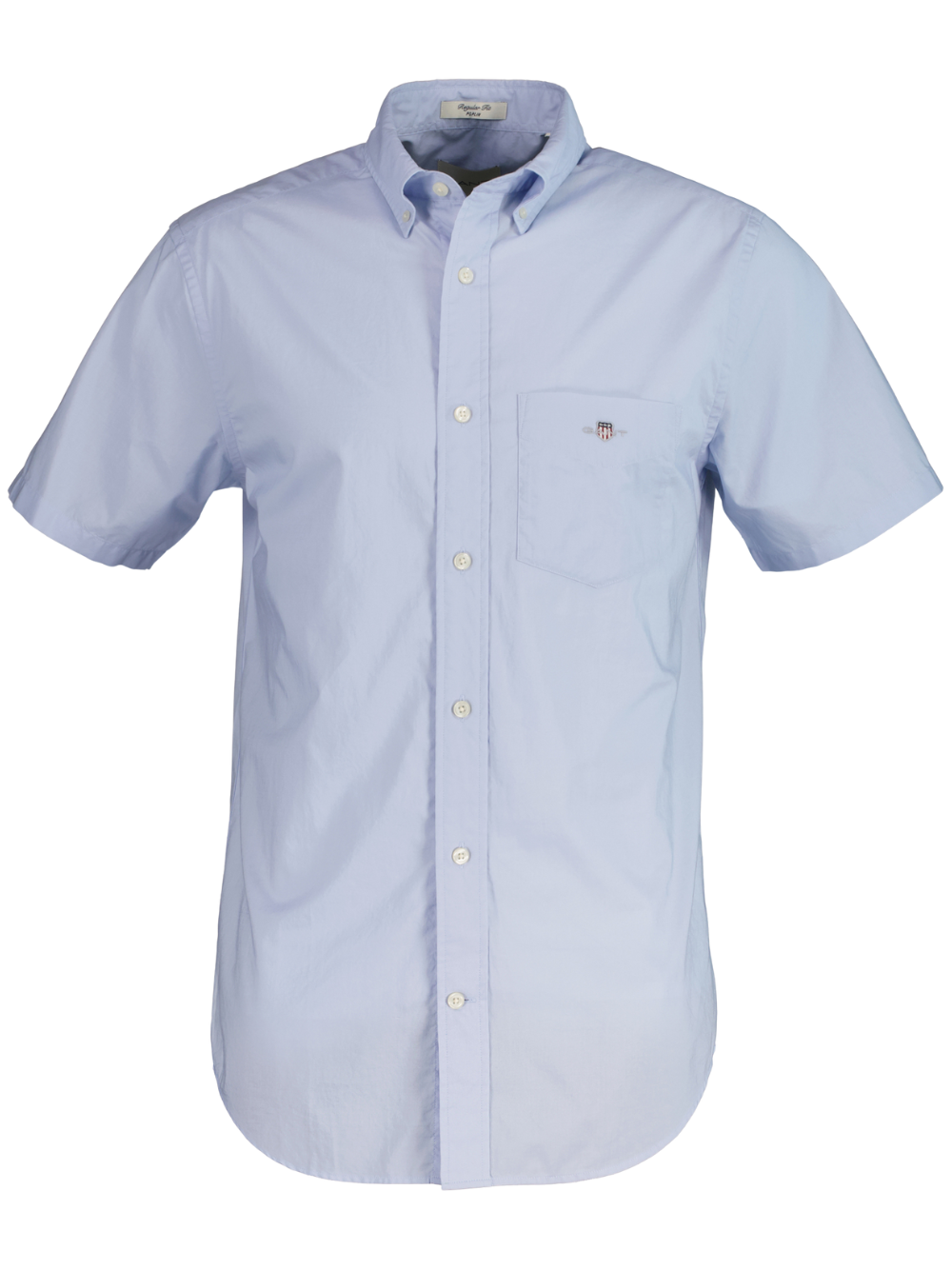 GANT Regular Fit Classic Short Sleeve Poplin Shirt Light Blue