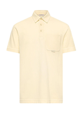 MONCLER Leather Logo Cotton Piquet Polo Shirt Ochre Yellow