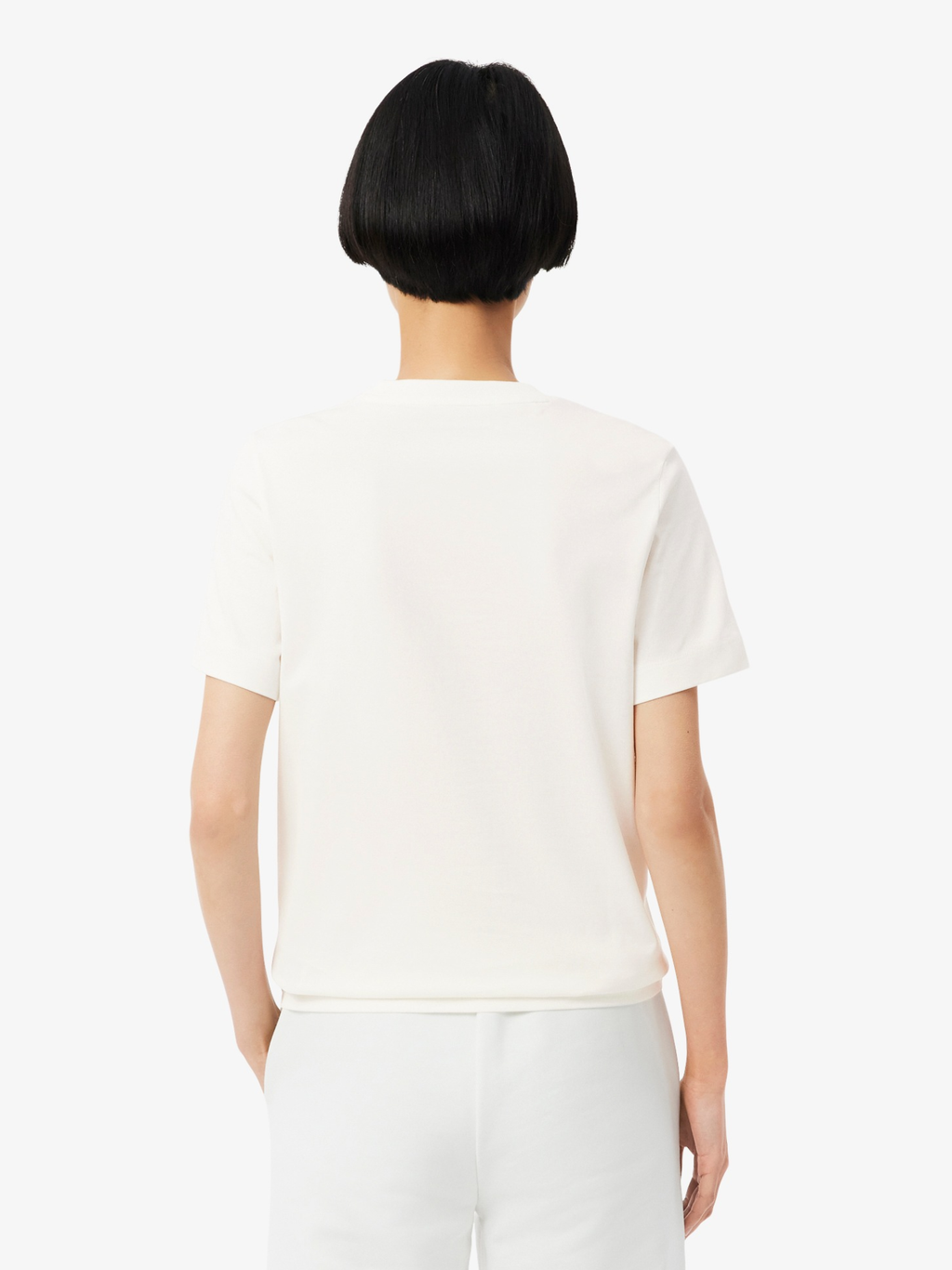 LACOSTE WOMEN Cotton Badge T-shirt White