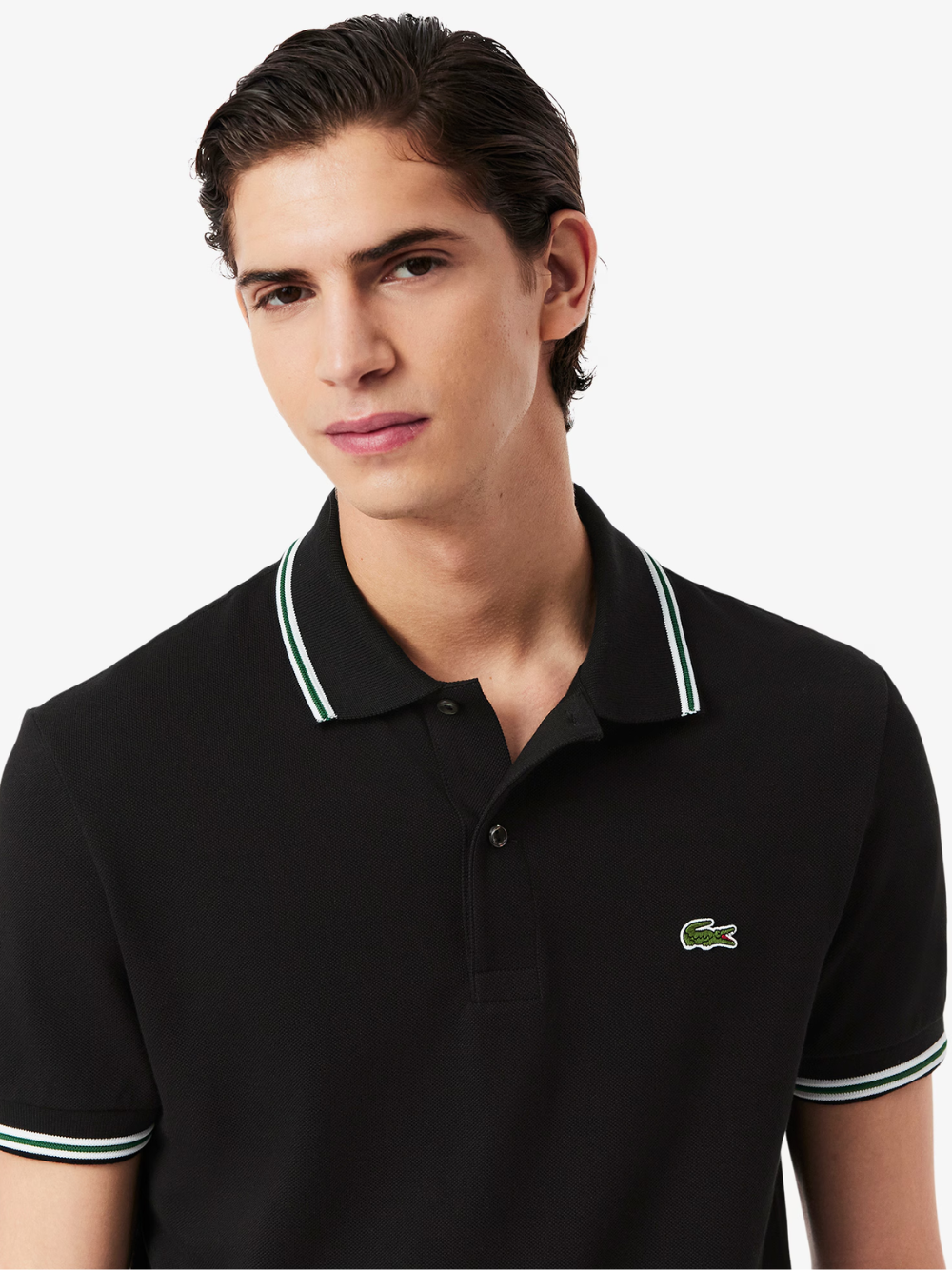 LACOSTE Regular Fit Trim Accent L.12.12 Polo Shirt Black