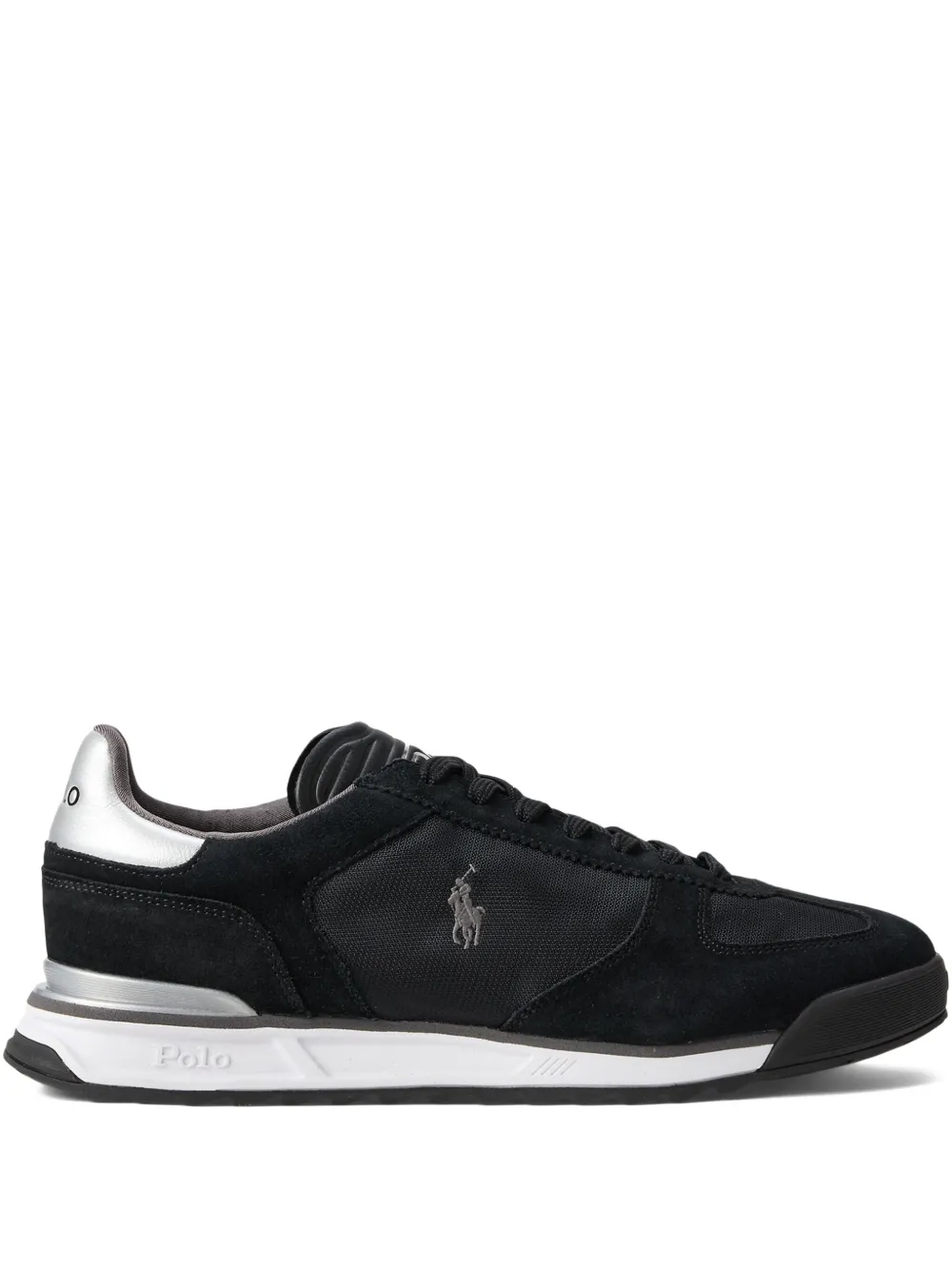 RALPH LAUREN Varick Suede & Oxford Sneakers Black/Grey