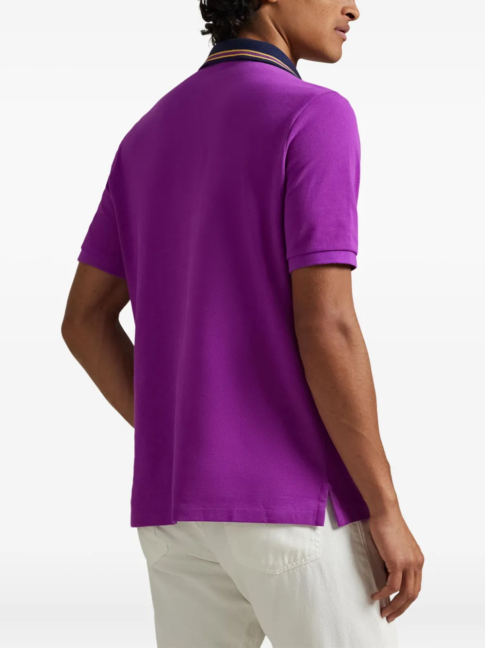 RALPH LAUREN Classic Fit Crest Mesh Polo Shirt Purple Dawn