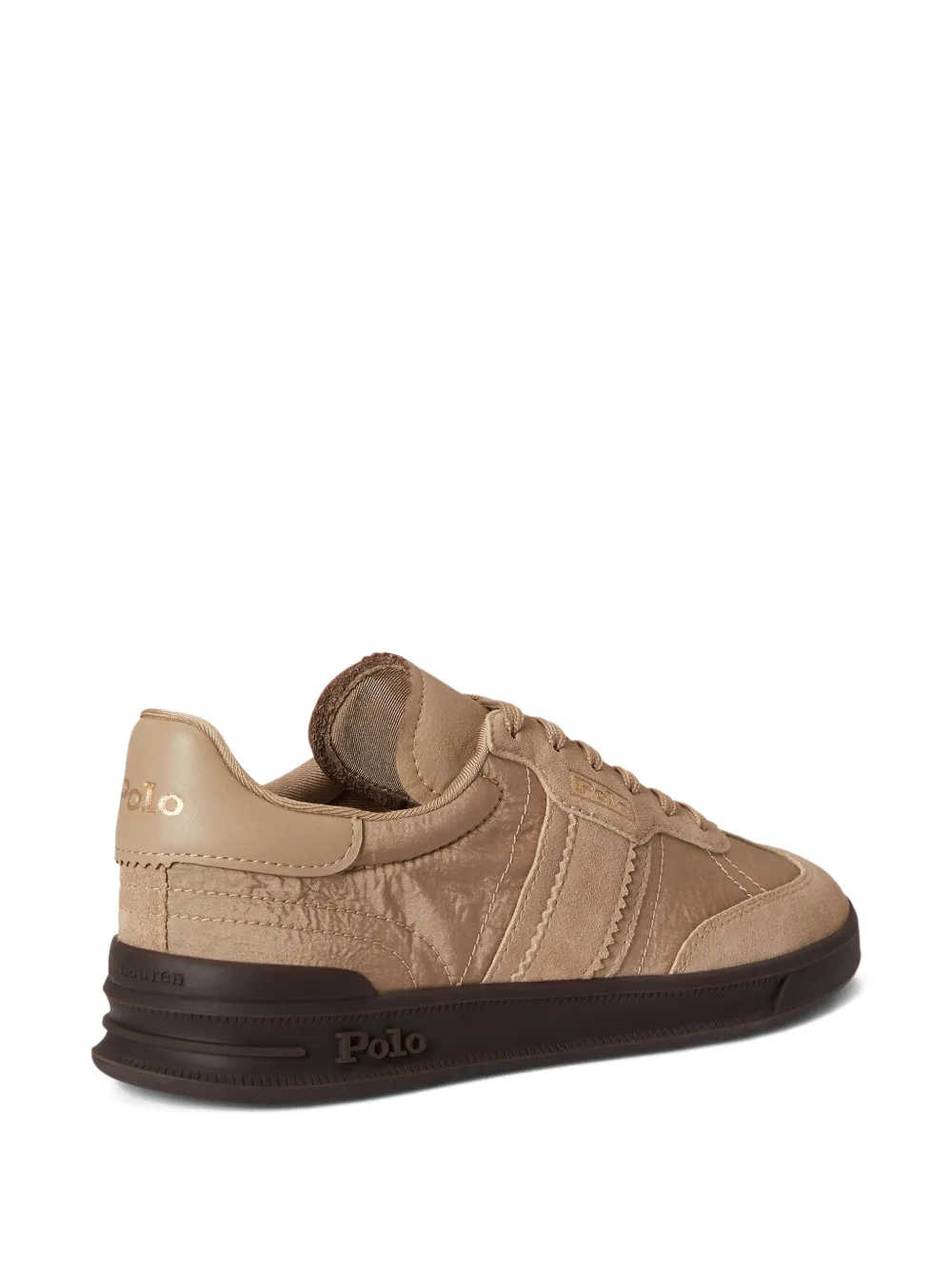 RALPH LAUREN Heritage Aera Suede-Trim Sneakers Surrey Tan