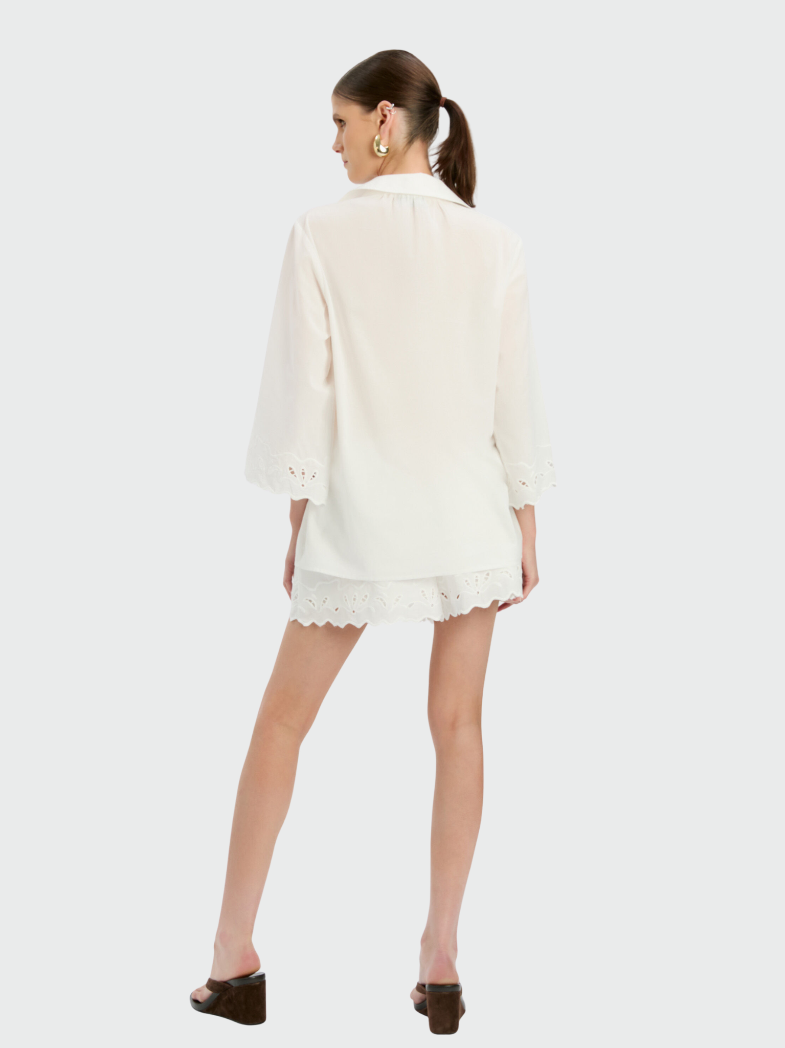 BARDOT WOMEN Aleria Cotton Shirt With Trim Orchid White