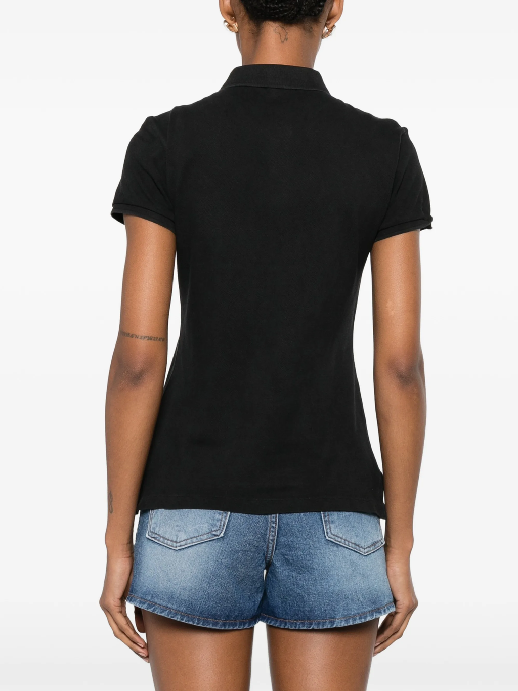 RALPH LAUREN WOMEN Beaded Big Pony Polo Shirt Black