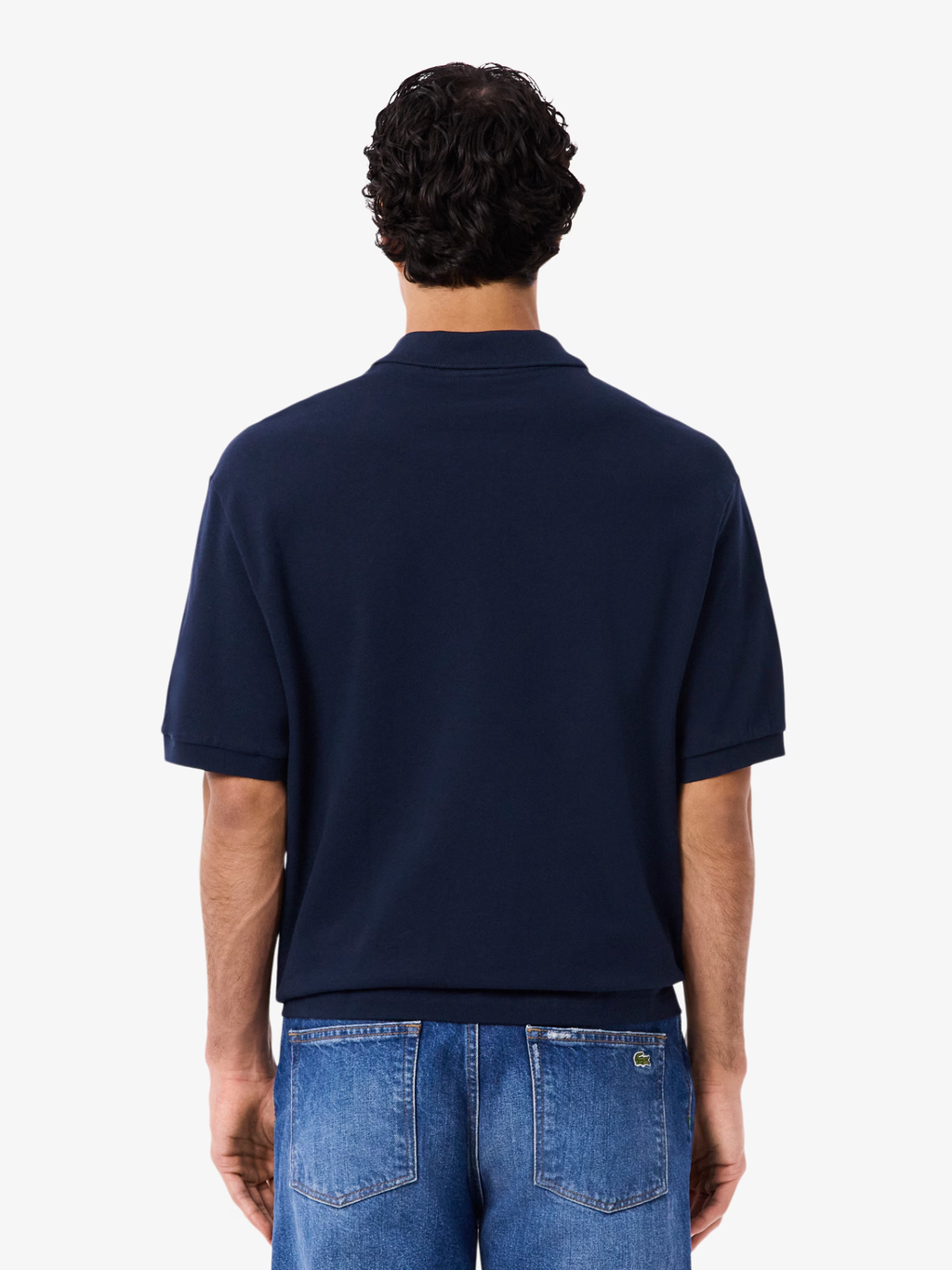 LACOSTE Loose Fit Heavy Piqué Polo Shirt Midnight Blue