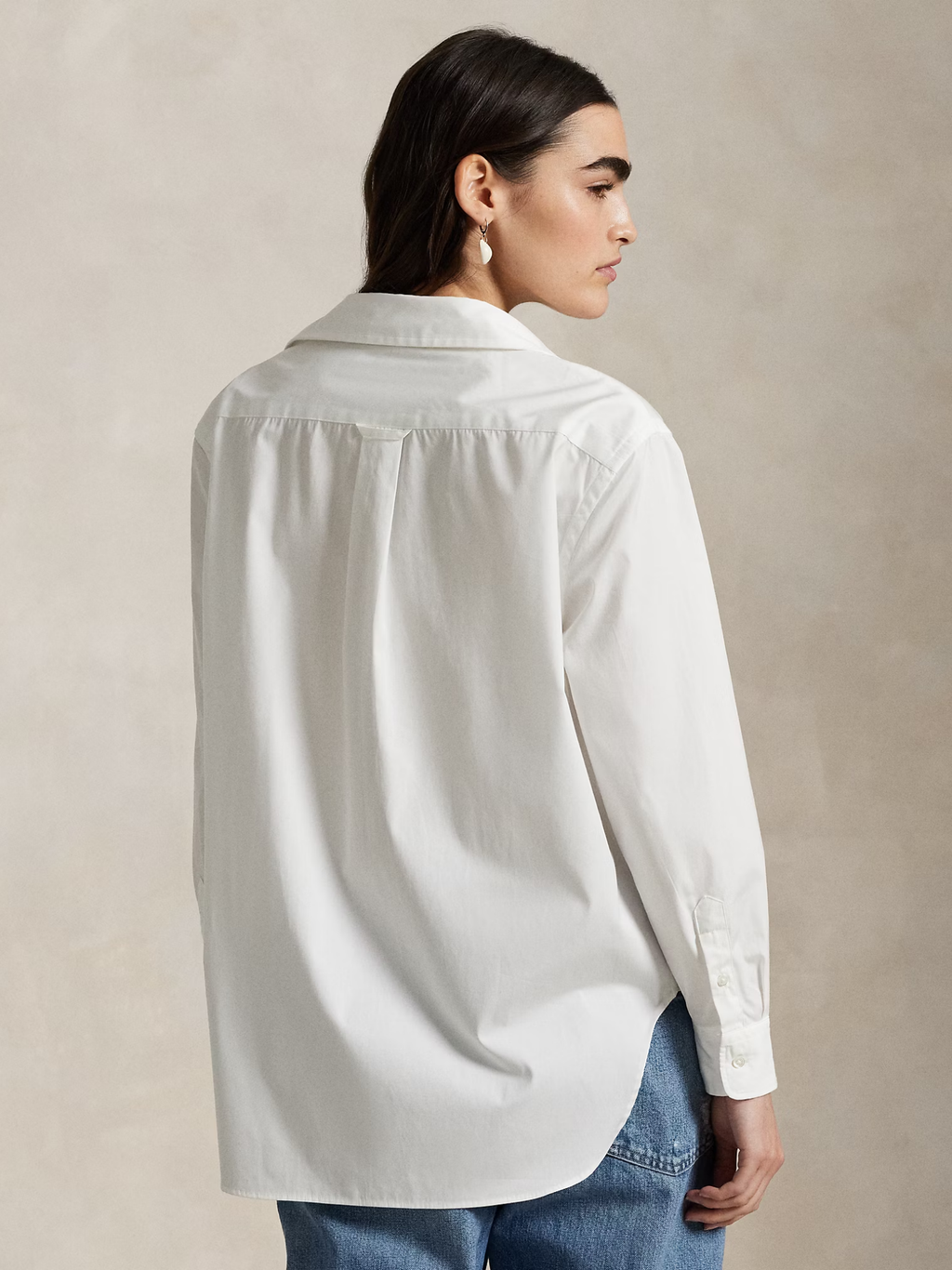 RALPH LAUREN WOMEN Oversize Fit Cotton Shirt White