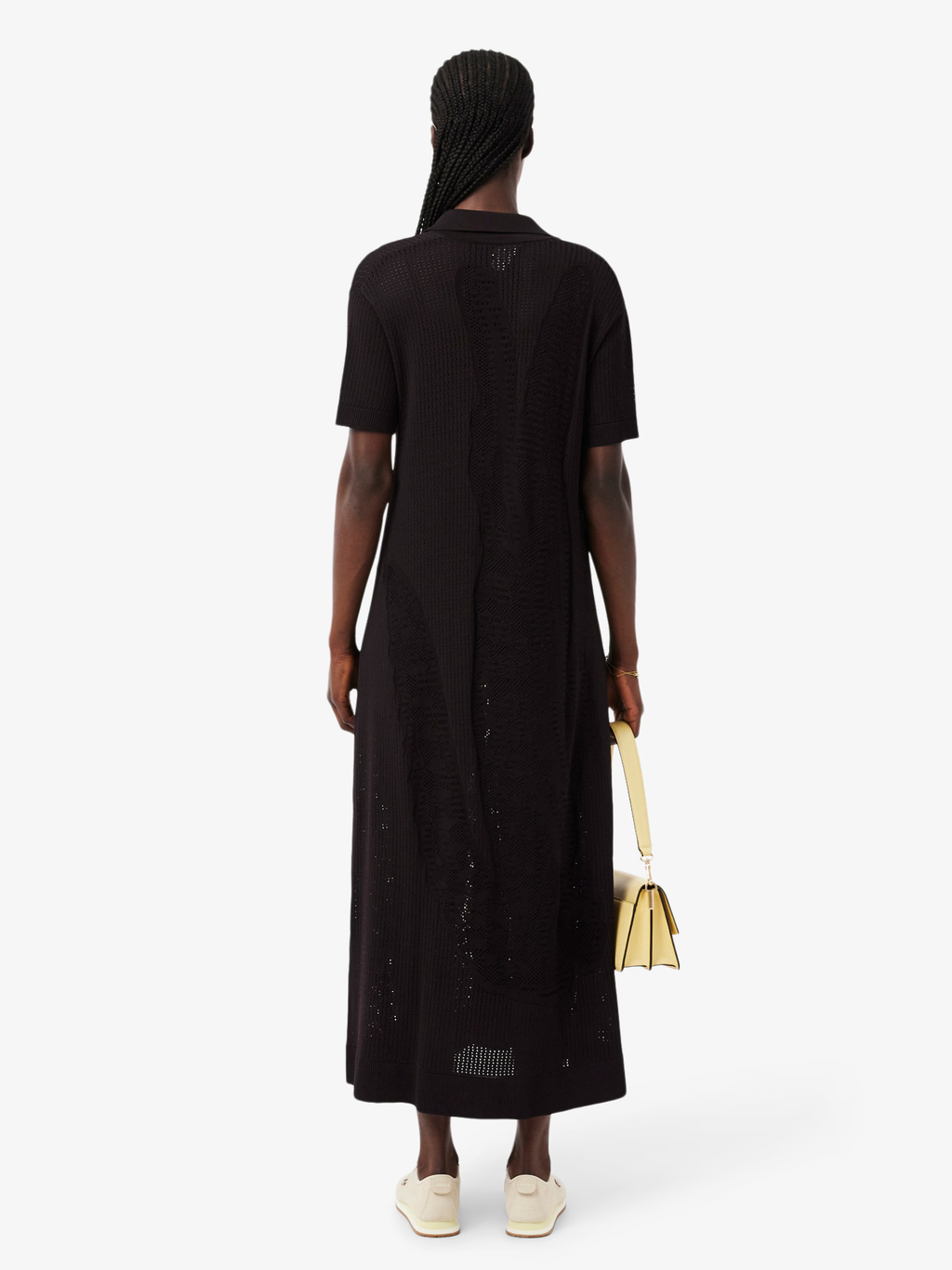 LACOSTE WOMEN Crochet Polo Dress Brown