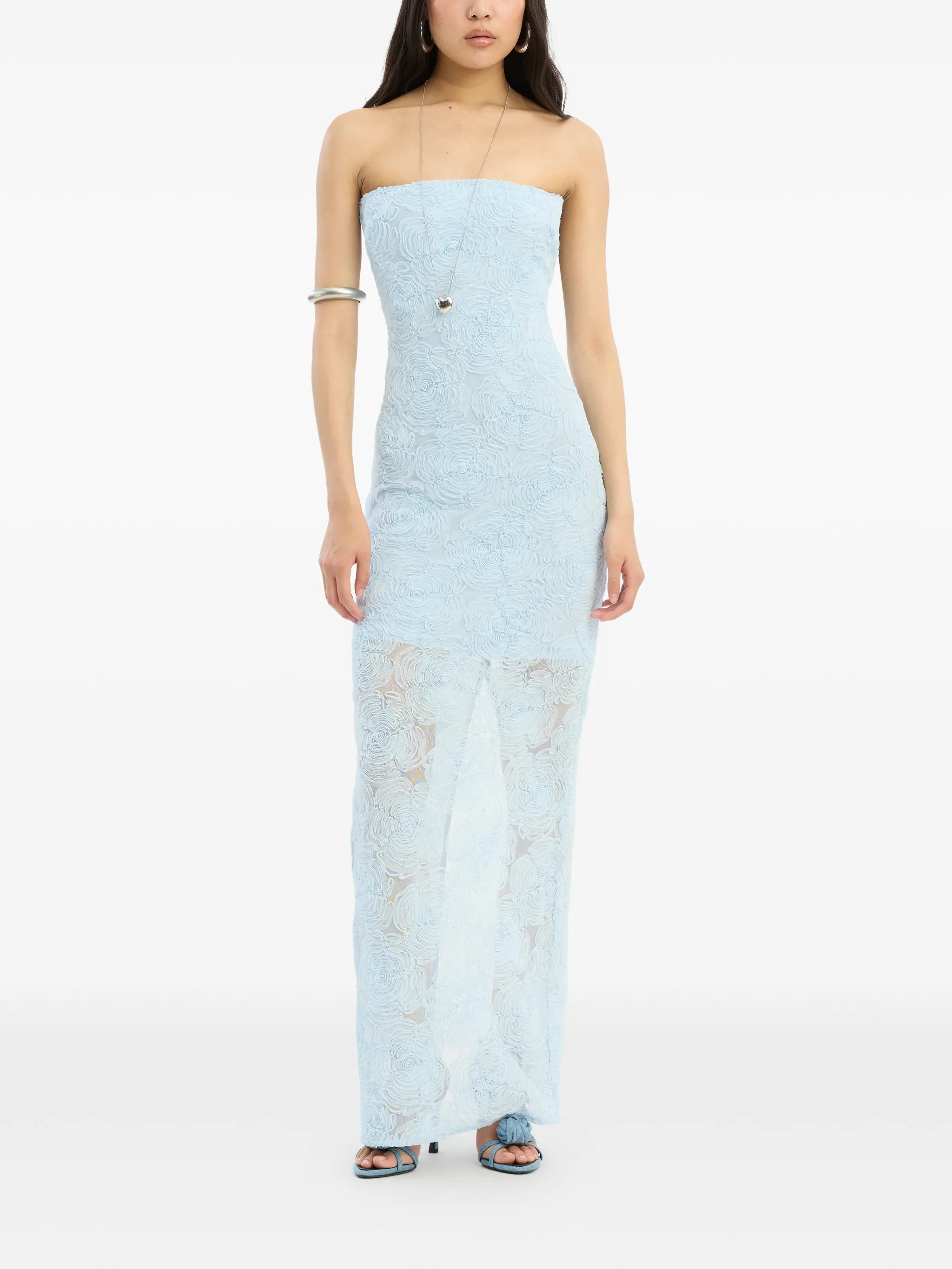 ROTATE BIRGER CHRISTENSEN WOMEN Mesh Tube Dress Blue