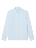 LACOSTE Regular Fit Linen Shirt Light Blue