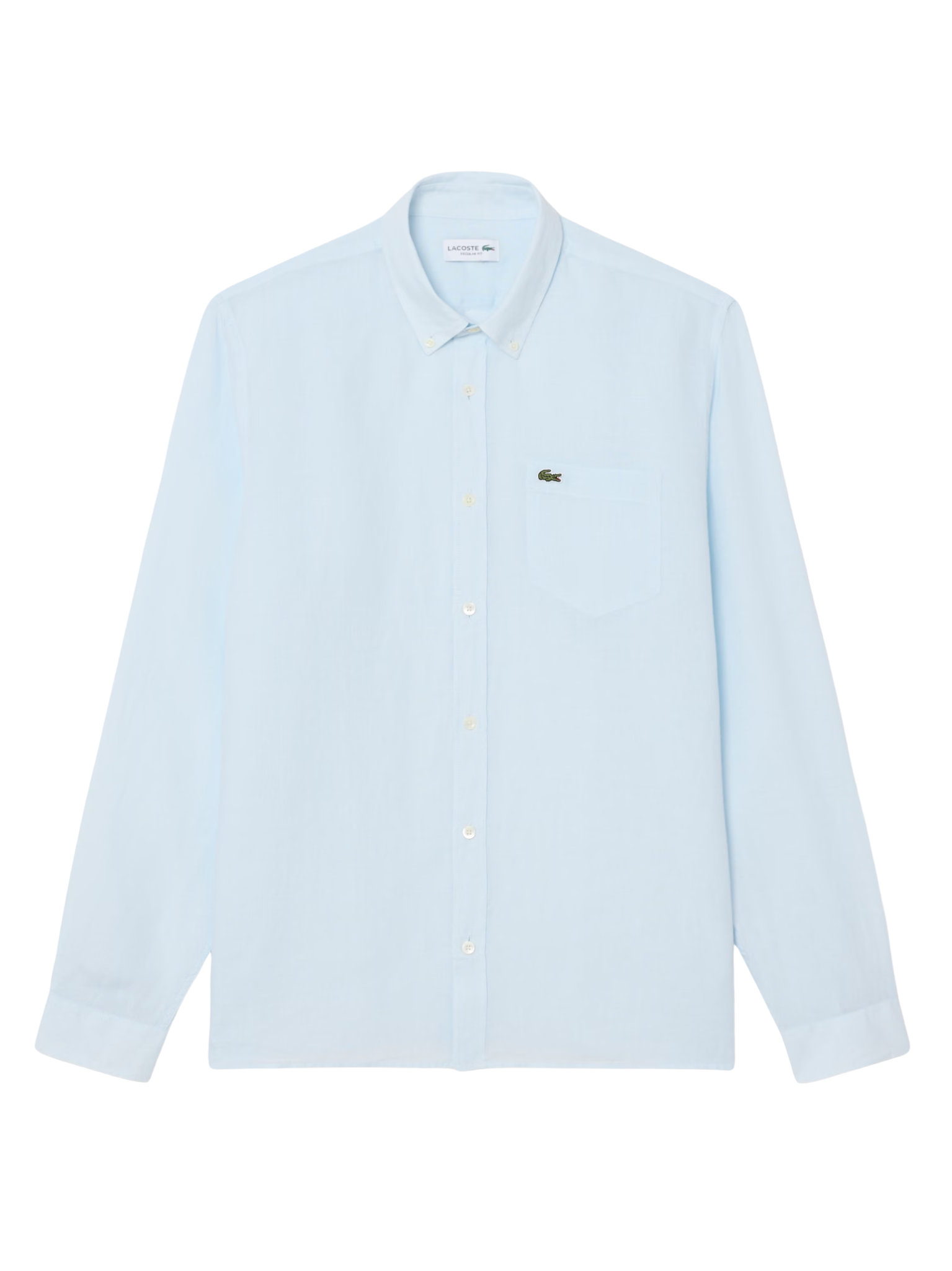 LACOSTE Regular Fit Linen Shirt Light Blue