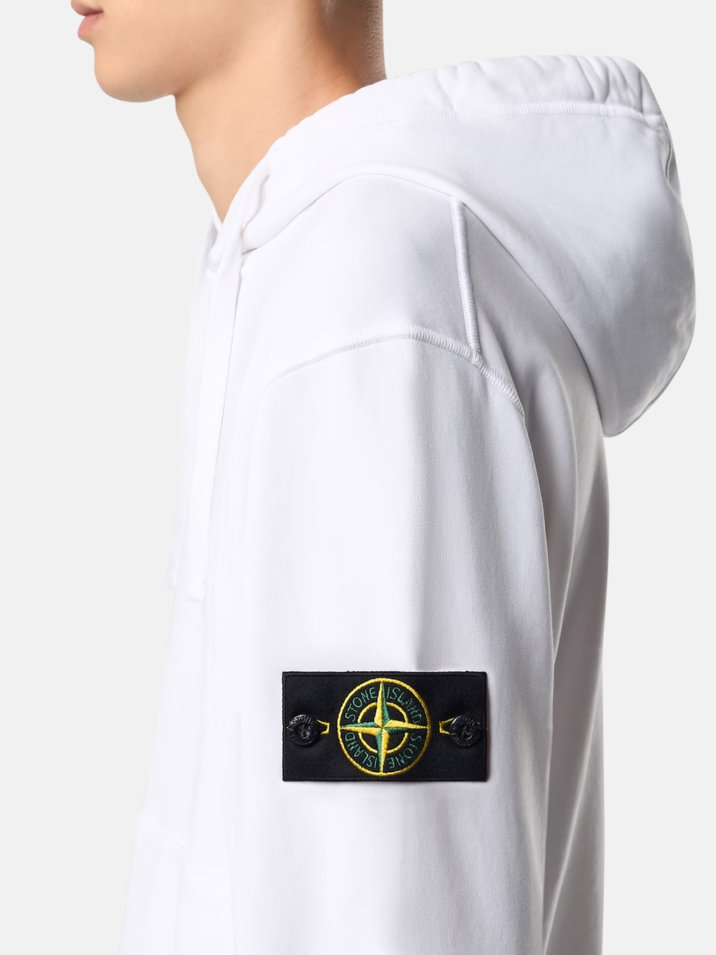 STONE ISLAND Kangaroo Pocket Hoodie White