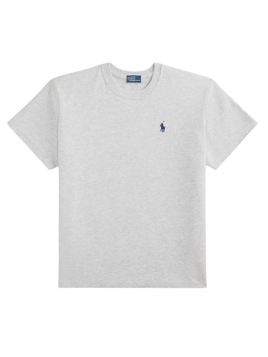 RALPH LAUREN WOMEN Logo Cotton Jersey T-Shirt Grey Ash Heather
