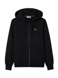 LACOSTE WOMEN Zipped Fleece Hoodie Black