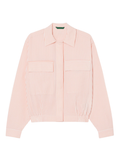LACOSTE WOMEN Striped Seersucker Jacket Pink/White