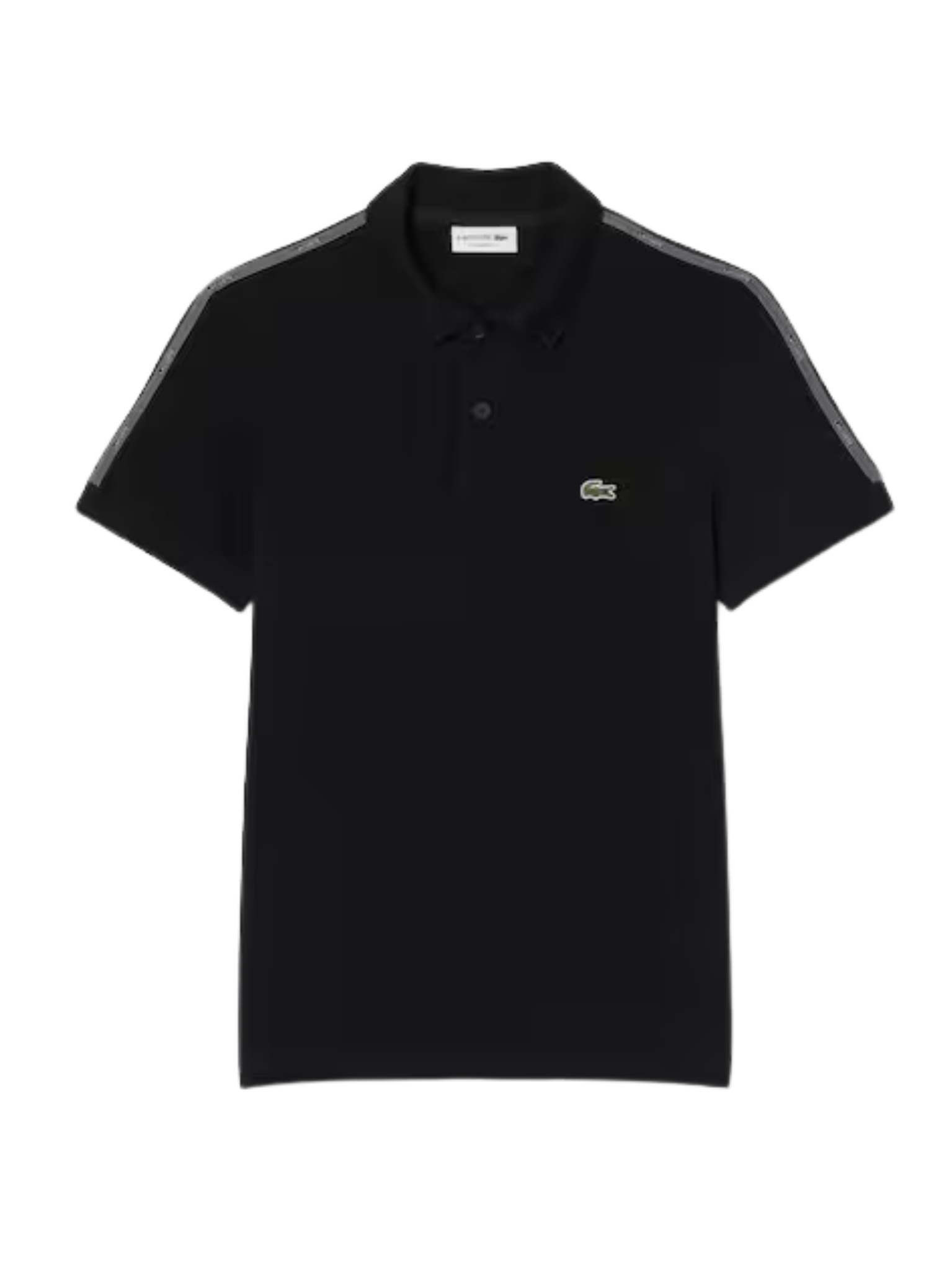 LACOSTE Regular Fit Logo Stripe Polo Shirt Black