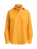 RALPH LAUREN WOMEN Relaxed Fit Cotton-Silk Shirt Satsuma Orange
