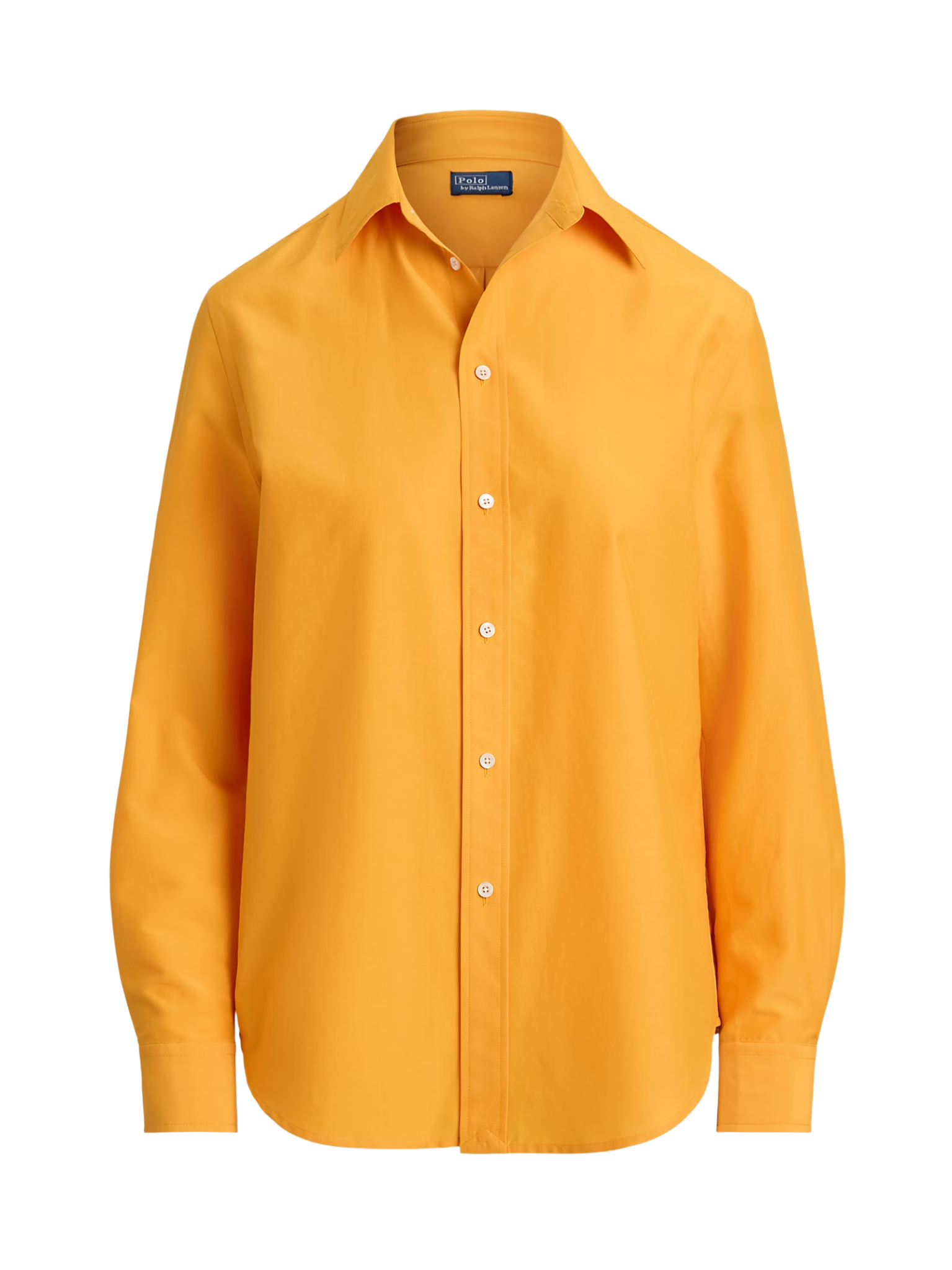 RALPH LAUREN WOMEN Relaxed Fit Cotton-Silk Shirt Satsuma Orange