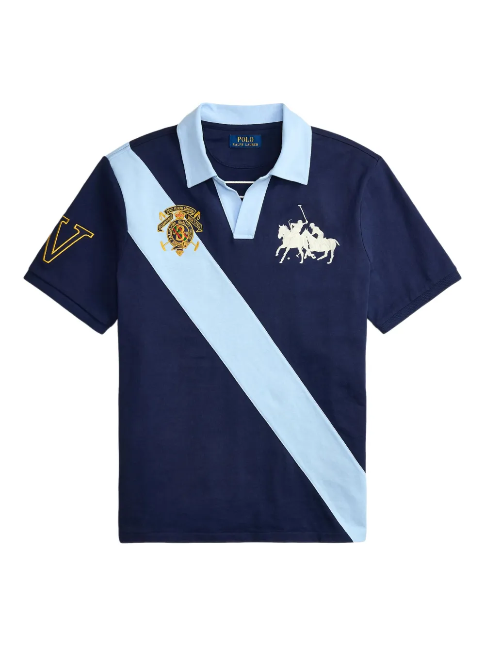 RALPH LAUREN Classic Fit Crest Mesh Polo Shirt Newport Navy/Office Blue