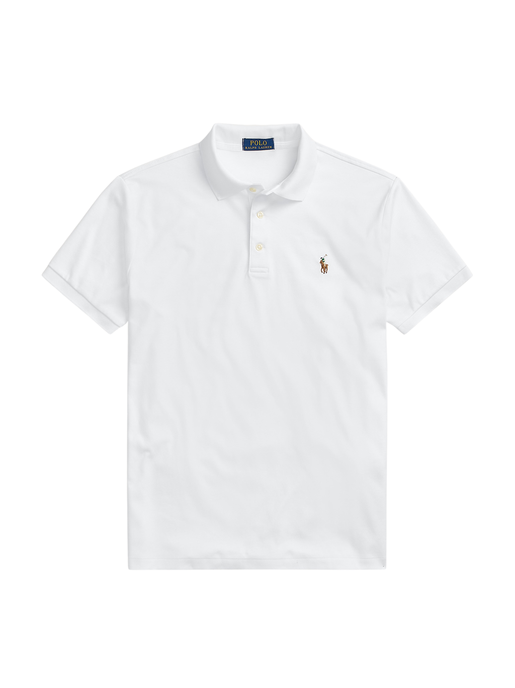 RALPH LAUREN Custom Slim Fit Soft Cotton Polo Shirt White
