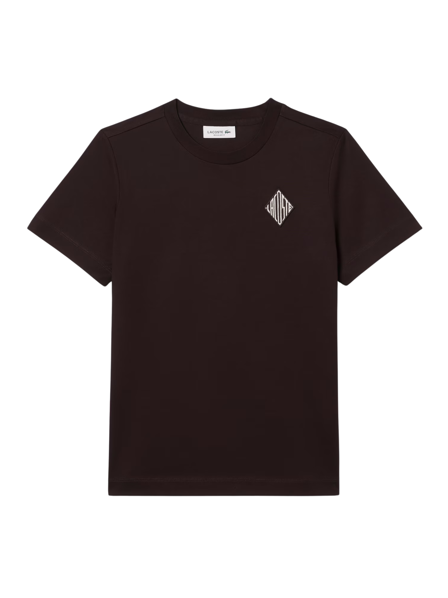 LACOSTE WOMEN Badge Cotton T-shirt Brown