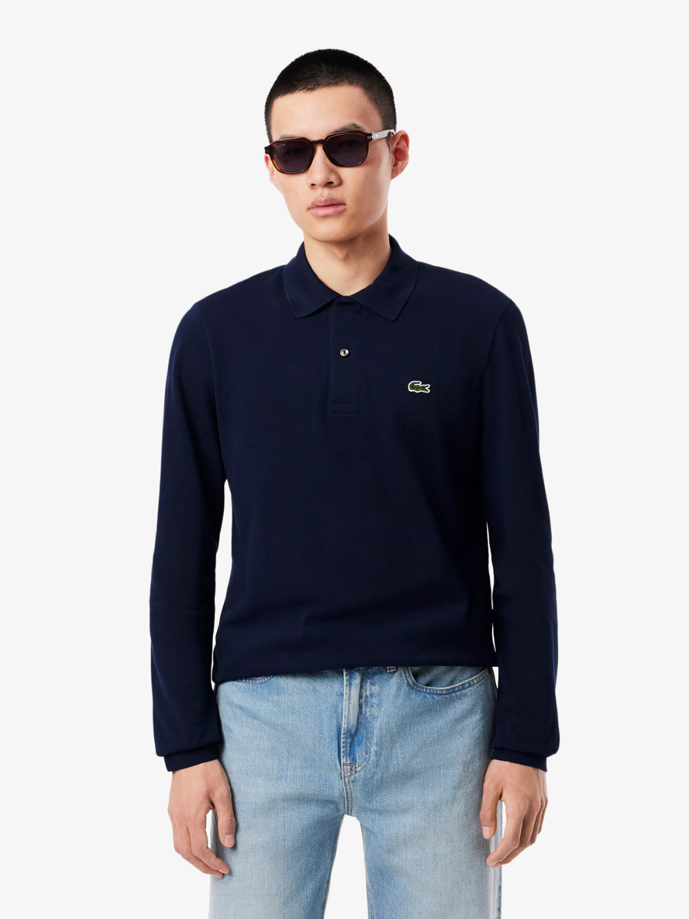 LACOSTE Classic Fit Long Sleeved L.13.12 Polo Shirt Midnight Blue