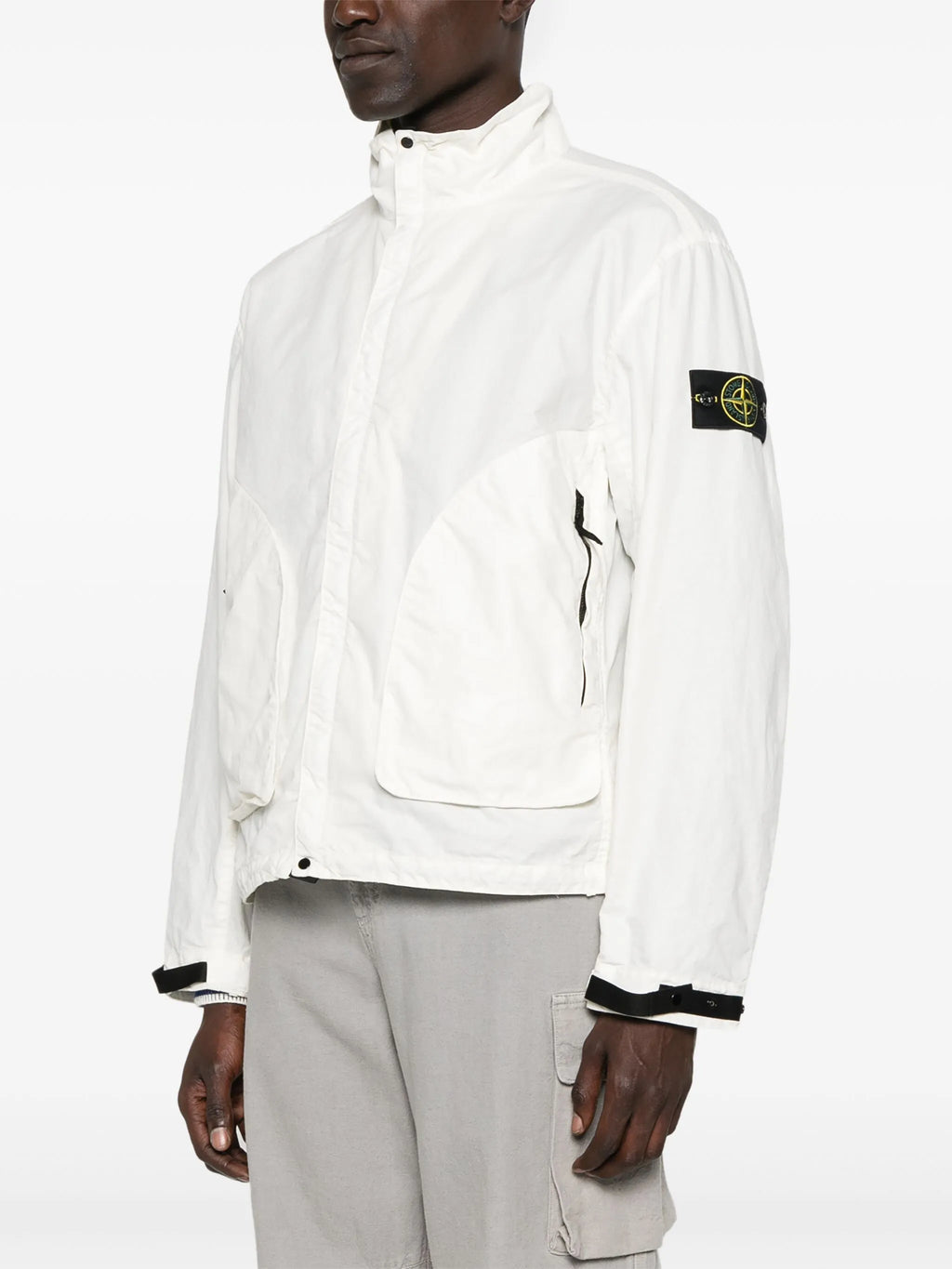 STONE ISLAND Nylon Windbreaker Jacket White