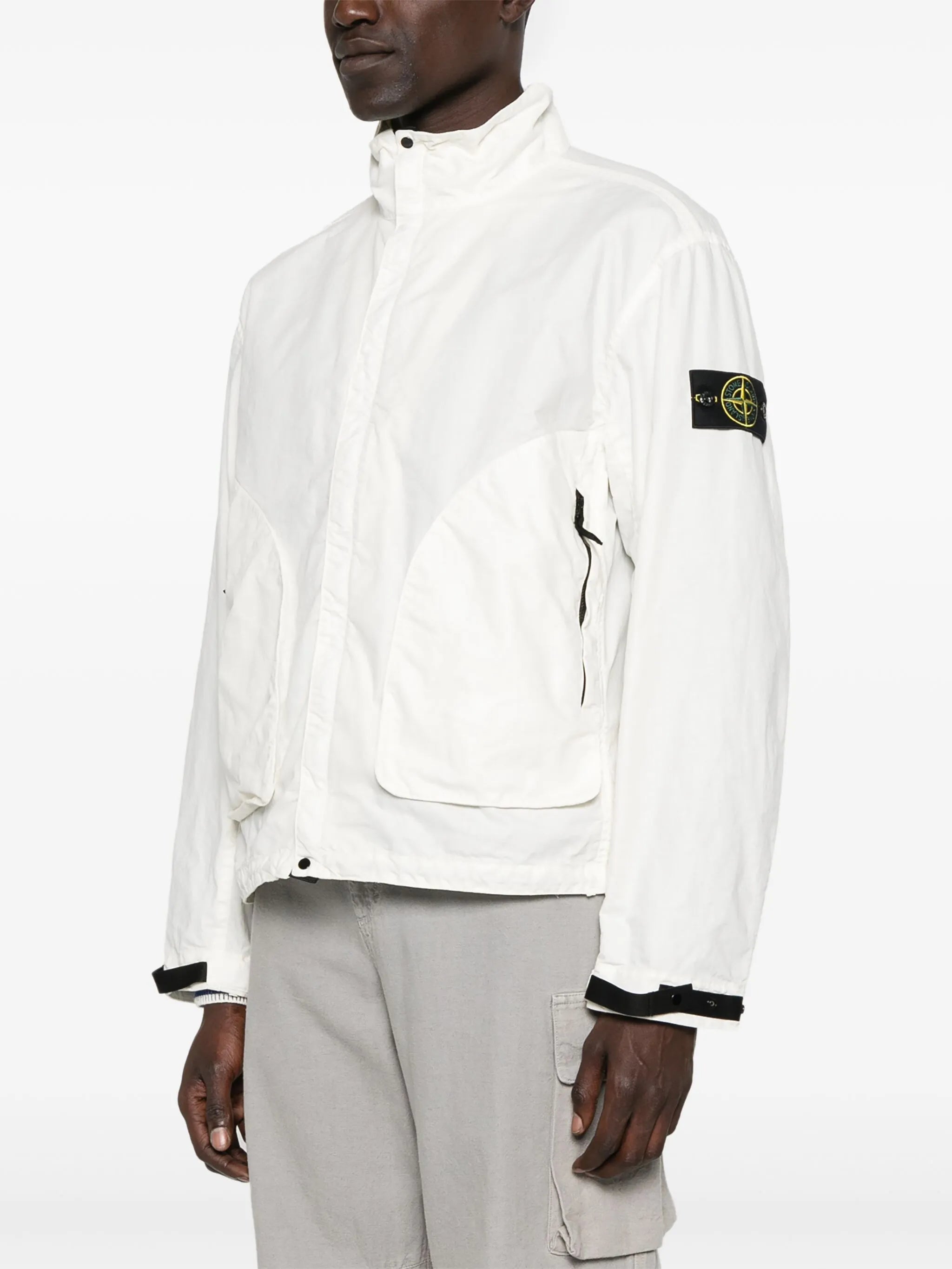 STONE ISLAND Nylon Windbreaker Jacket White