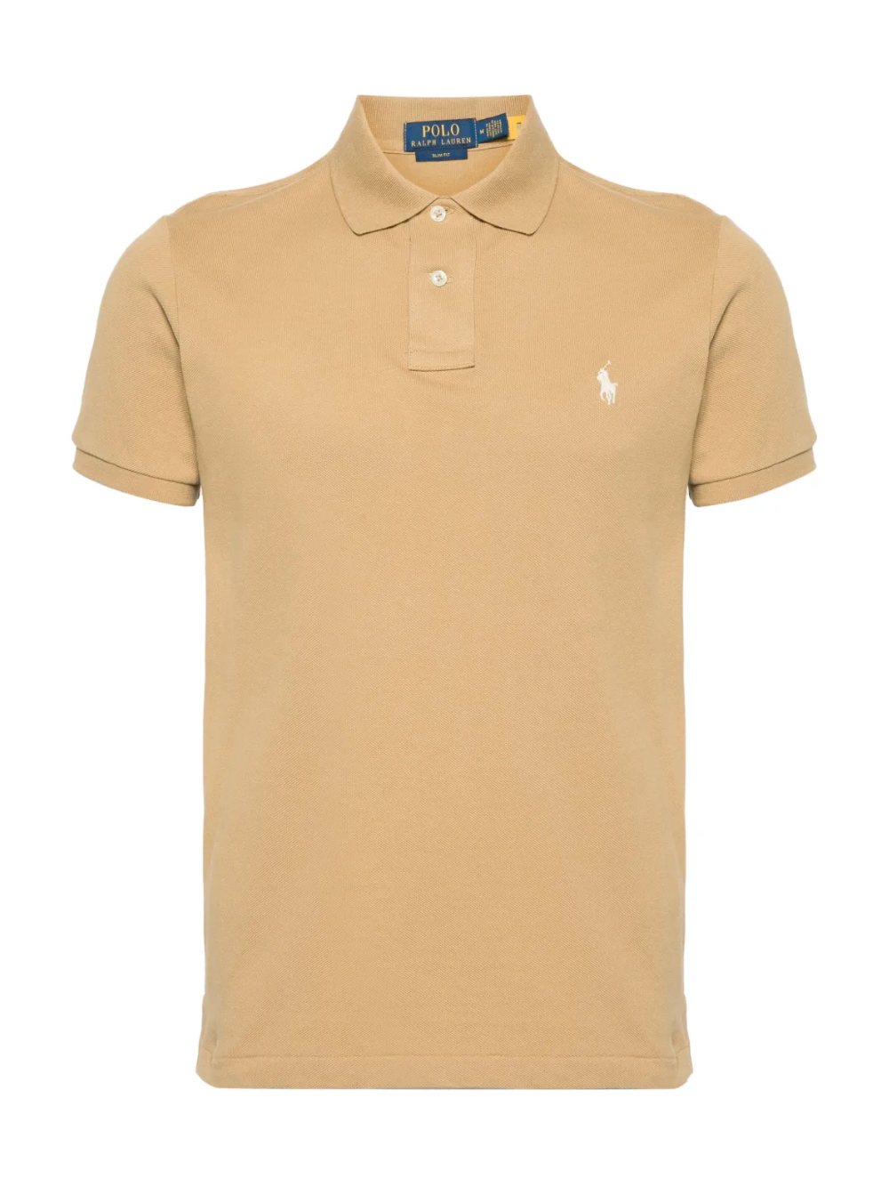 RALPH LAUREN Slim Fit Mesh Polo Shirt Cafe Tan