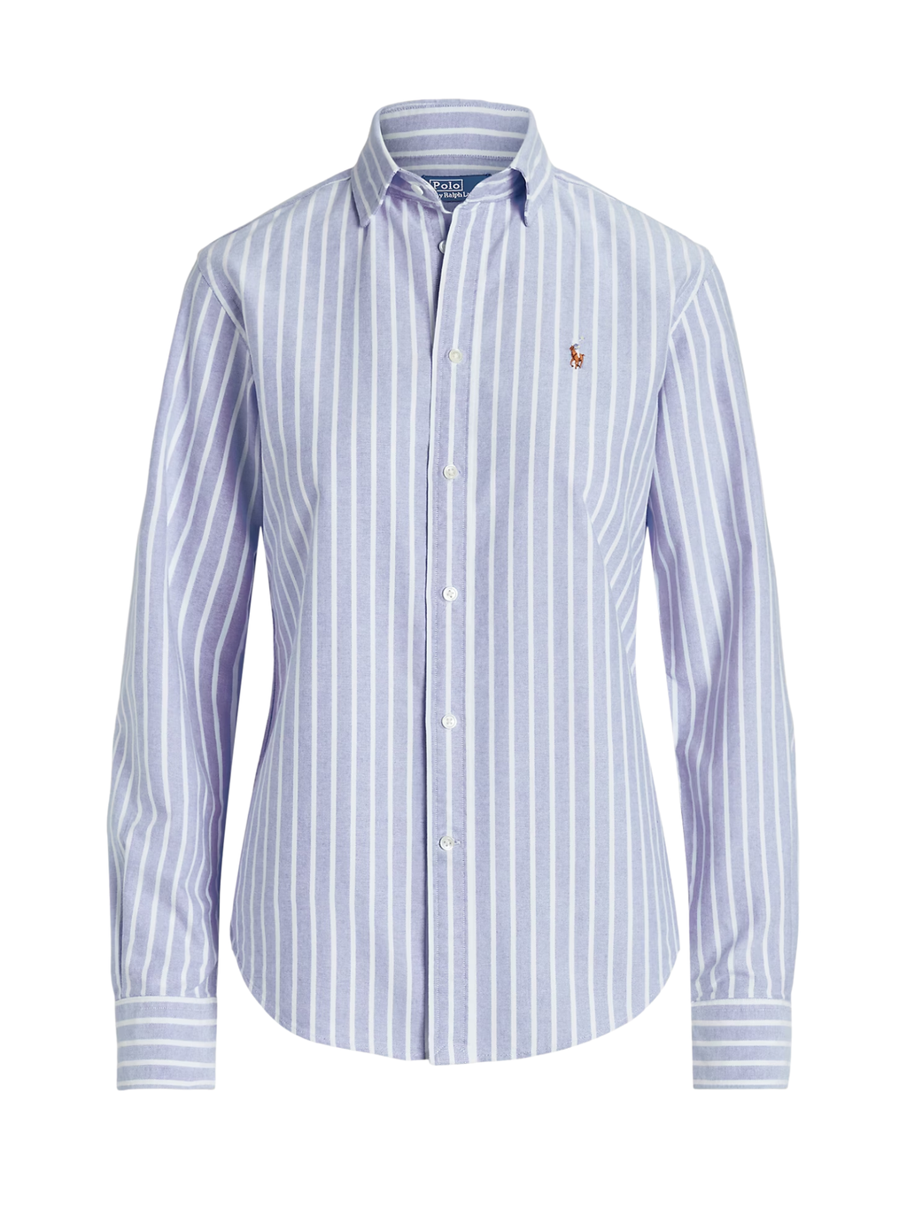 RALPH LAUREN WOMEN Slim Fit Striped Oxford Shirt Harbour Island Blue