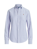 RALPH LAUREN WOMEN Slim Fit Striped Oxford Shirt Harbour Island Blue