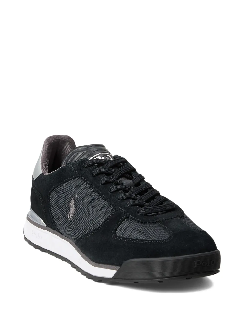 RALPH LAUREN Varick Suede & Oxford Sneakers Black/Grey