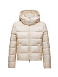 MONCLER WOMEN Gisors Geometric-Quilted Hooded Short Down Jacket Light Beige