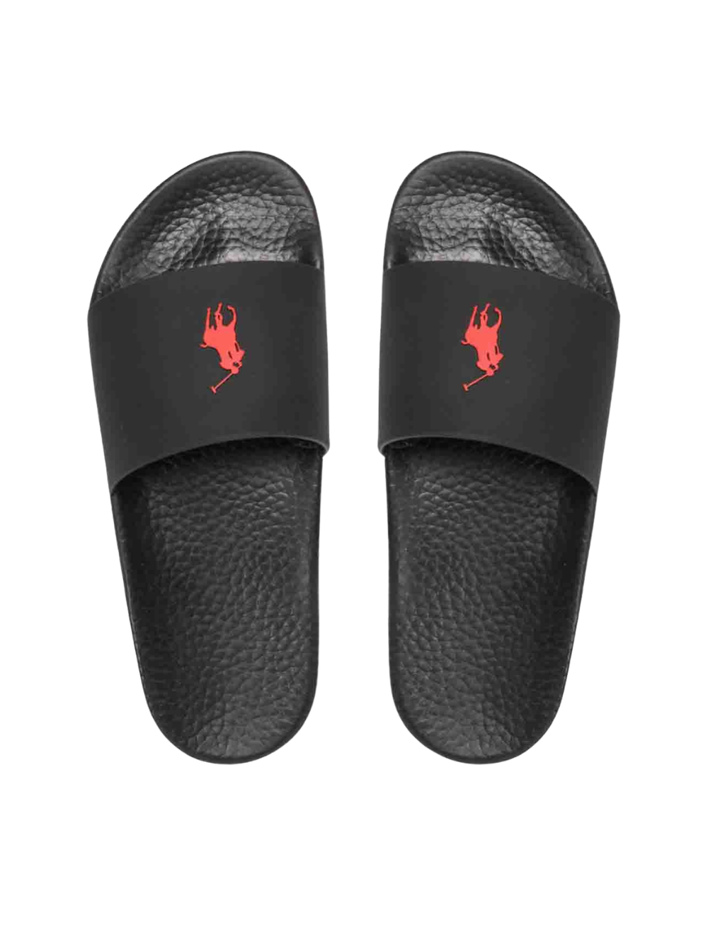 RALPH LAUREN Signature Pony Slides Black/Red