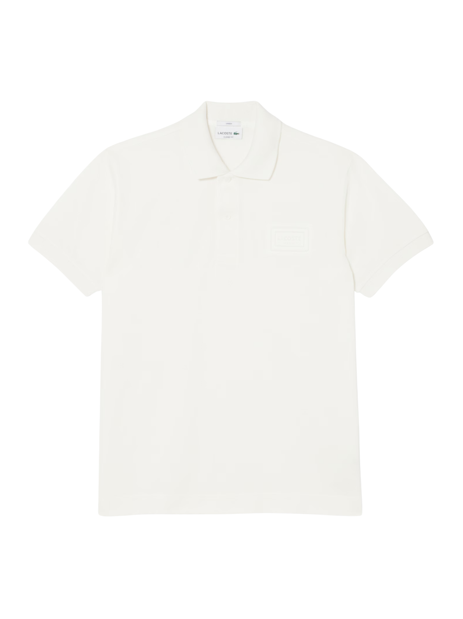 LACOSTE Classic Fit Embossed Branding Polo Shirt White