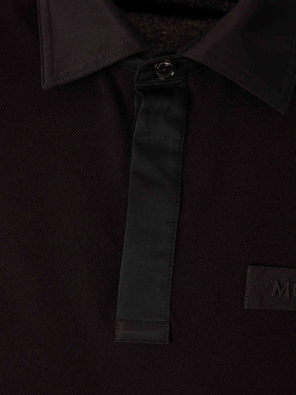 MONCLER Logo-stitched Short-sleeve Polo Shirt Black