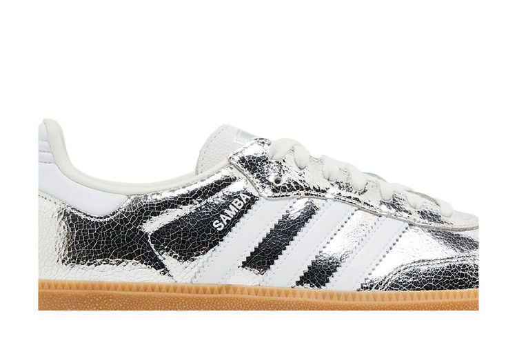 adidas Samba OG Silver Metallic Cracked Leather (Women's)