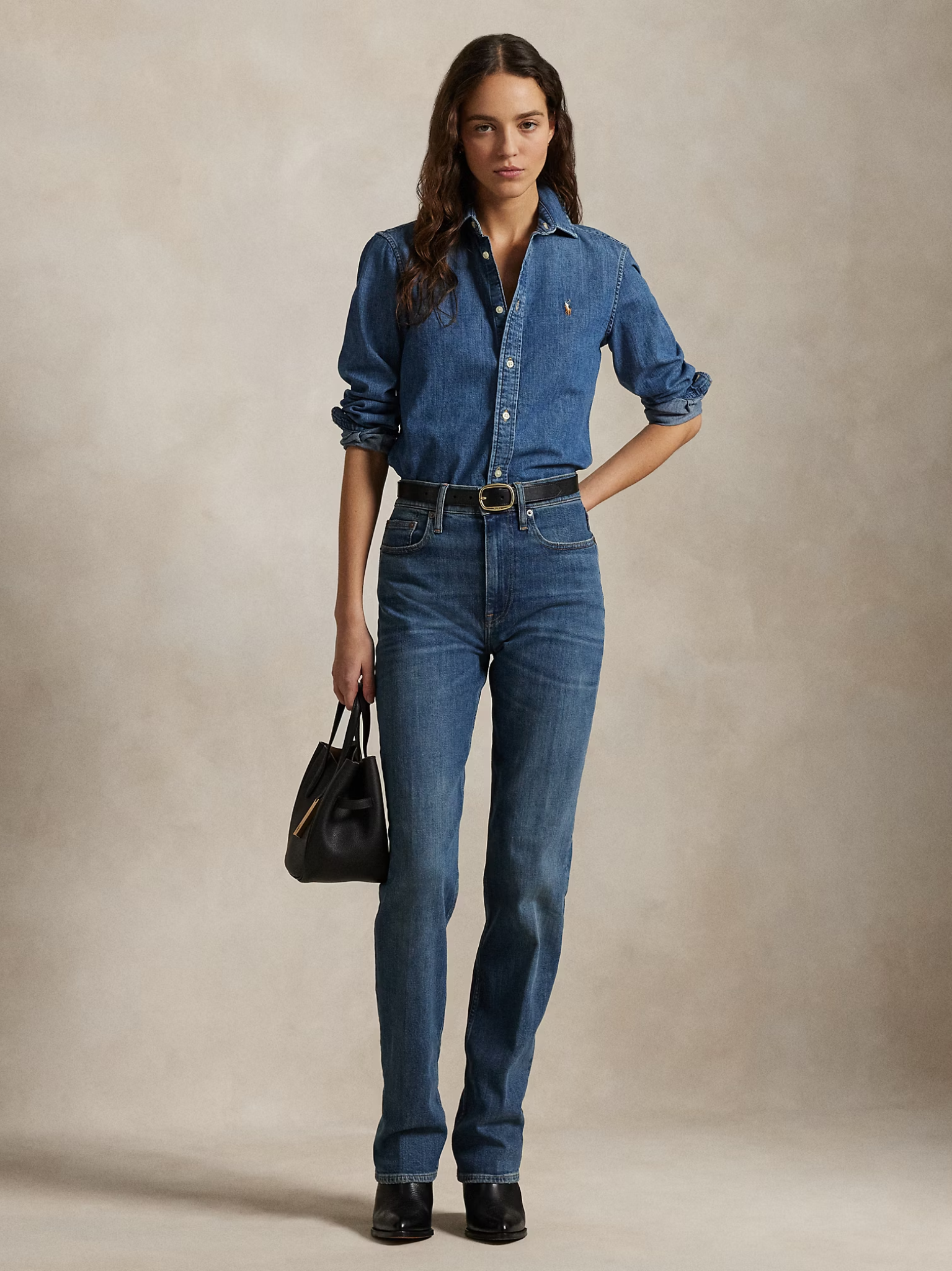 RALPH LAUREN WOMEN High-Rise Straight Jeans Telesto Wash
