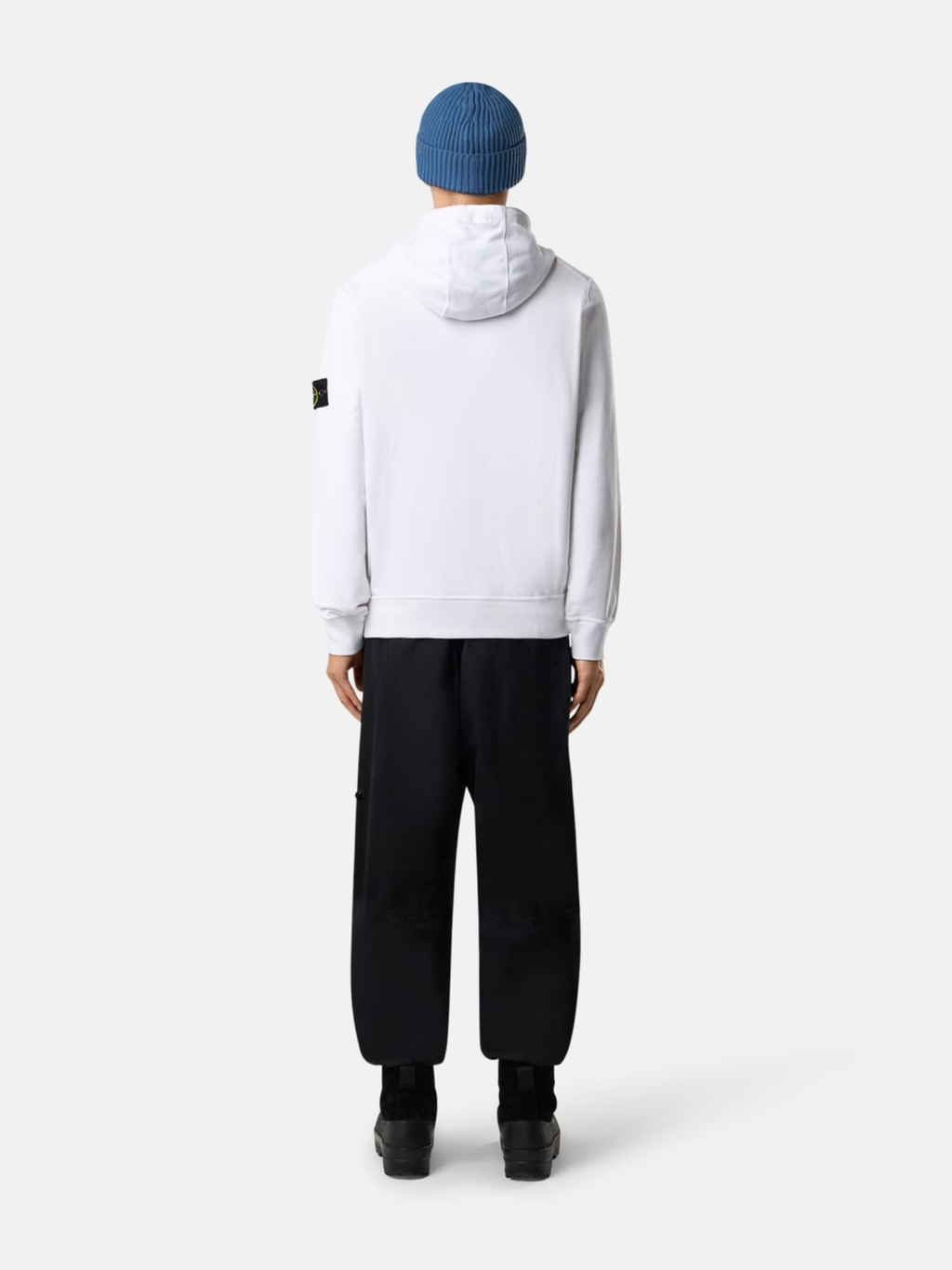 STONE ISLAND Kangaroo Pocket Hoodie White